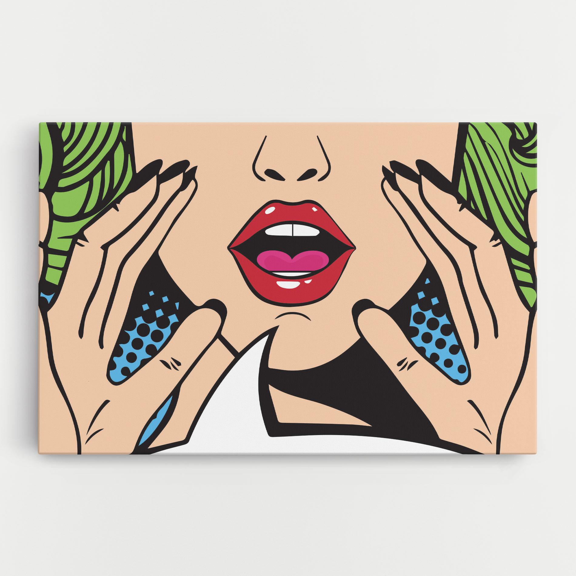 Leinwandbild Speaking Pop Art mockup 0