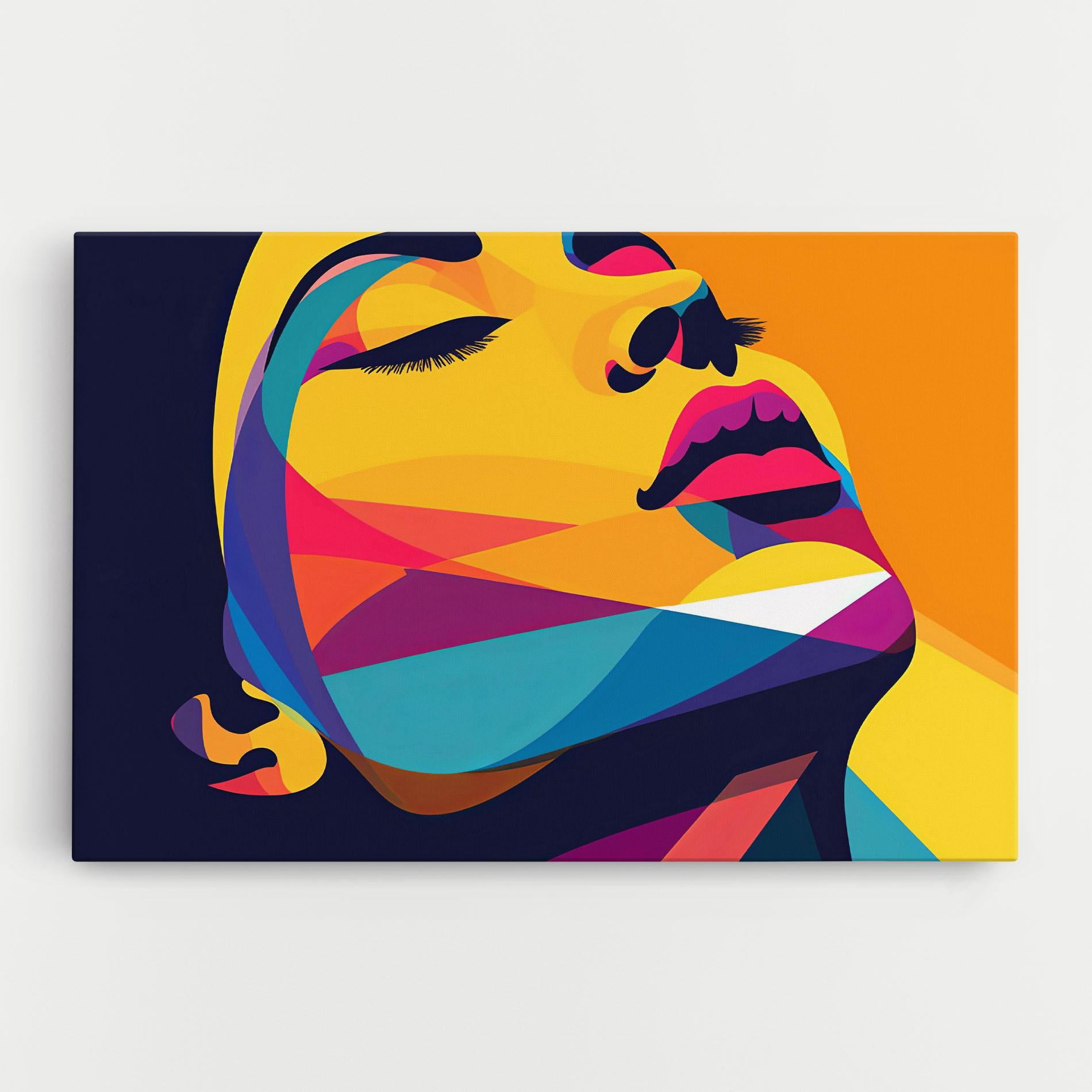 Leinwandbild Yellow Pop Face mockup 0