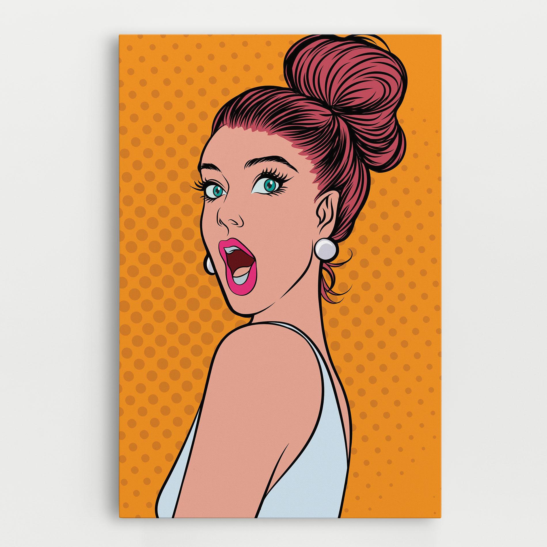 Leinwandbild Pop Comic Lady mockup 0