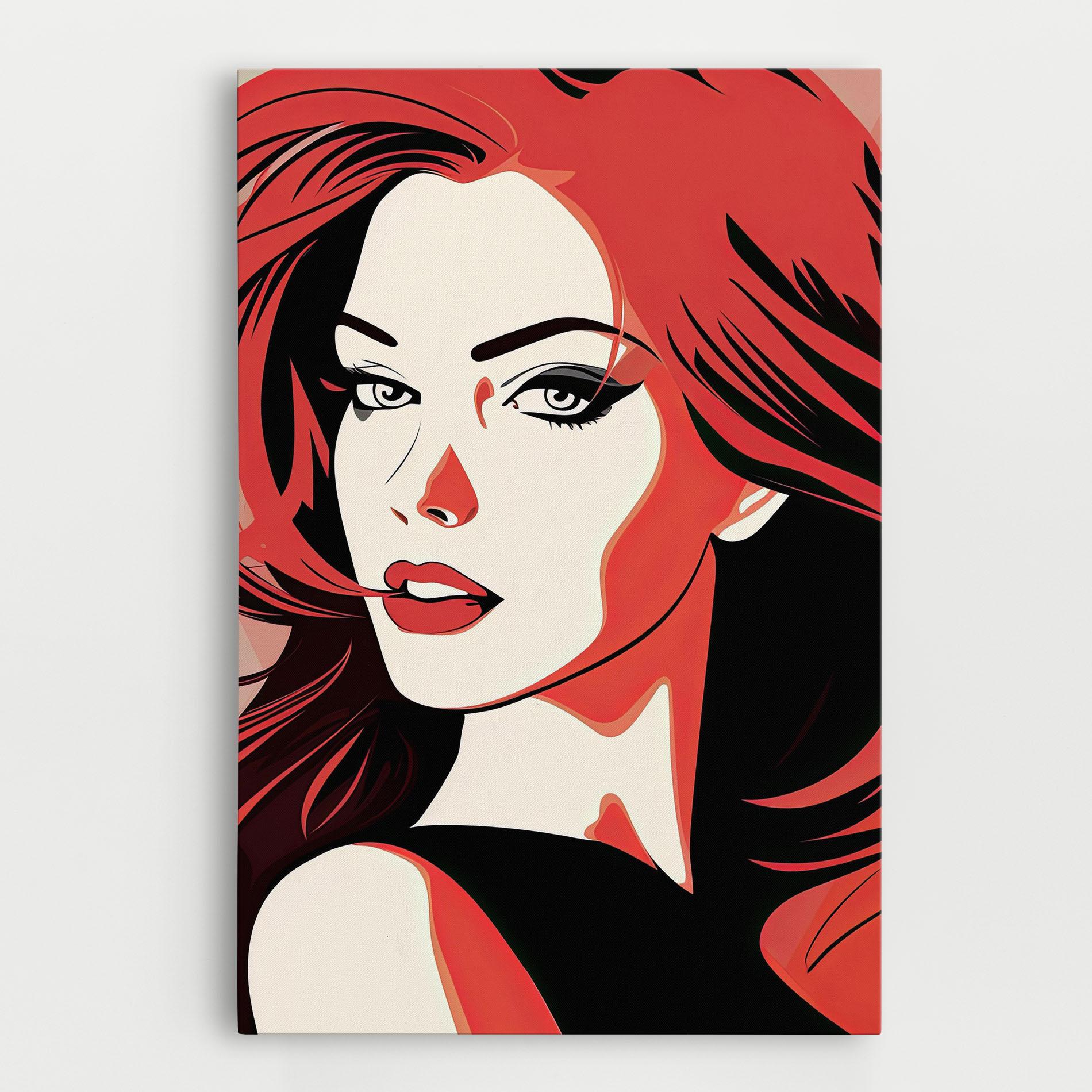 Leinwandbild Red Hair Pop Art mockup 0