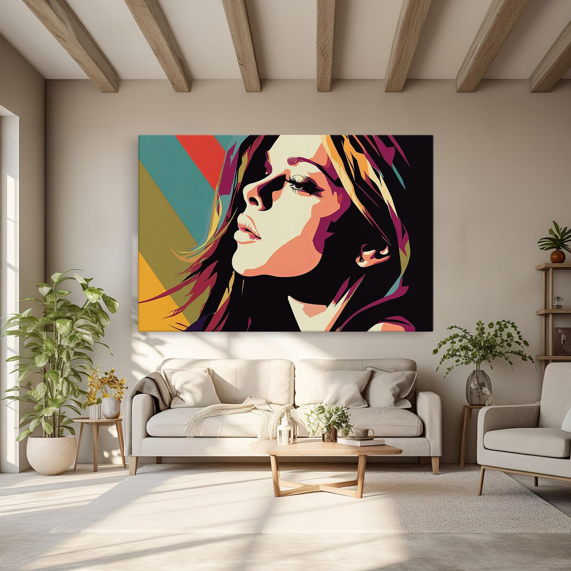 Leinwandbild Cream Pop Art mockup 6