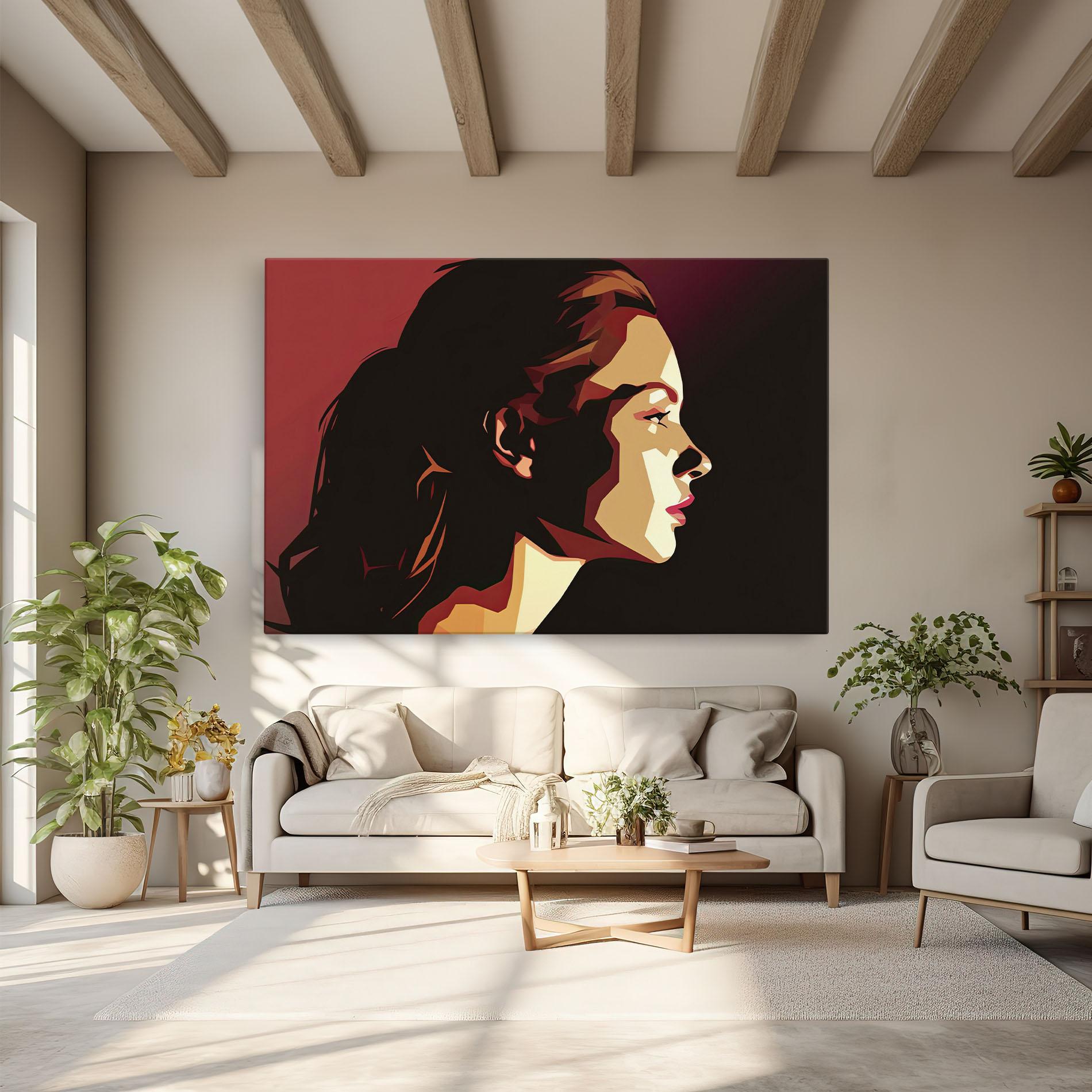 Leinwandbild Cream Red Pop Art mockup 6