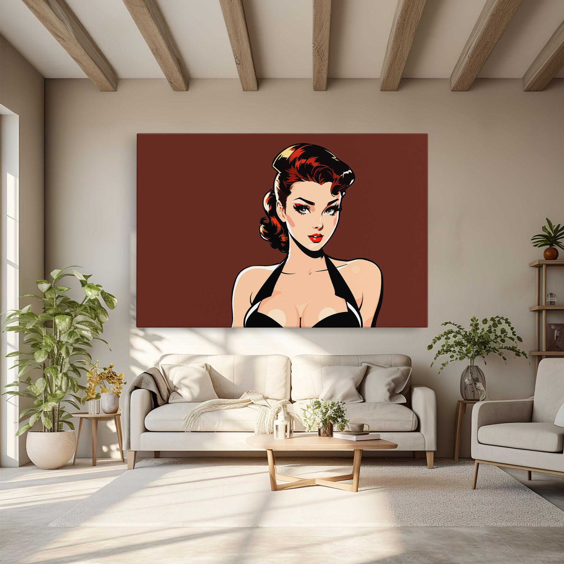 Leinwandbild Pop Beautiful Woman mockup 6