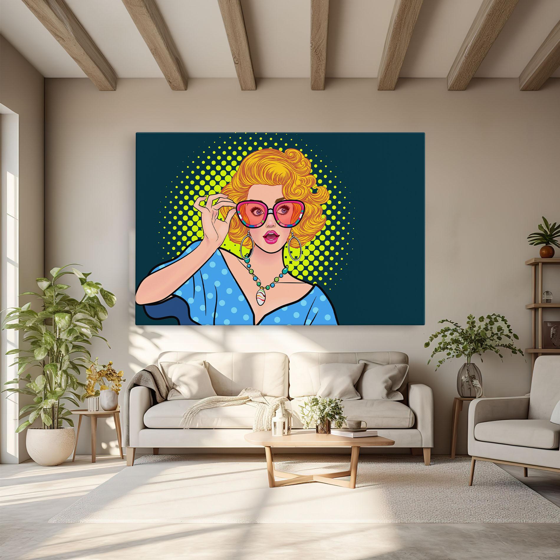 Leinwandbild Pop Glasses Lady mockup 6