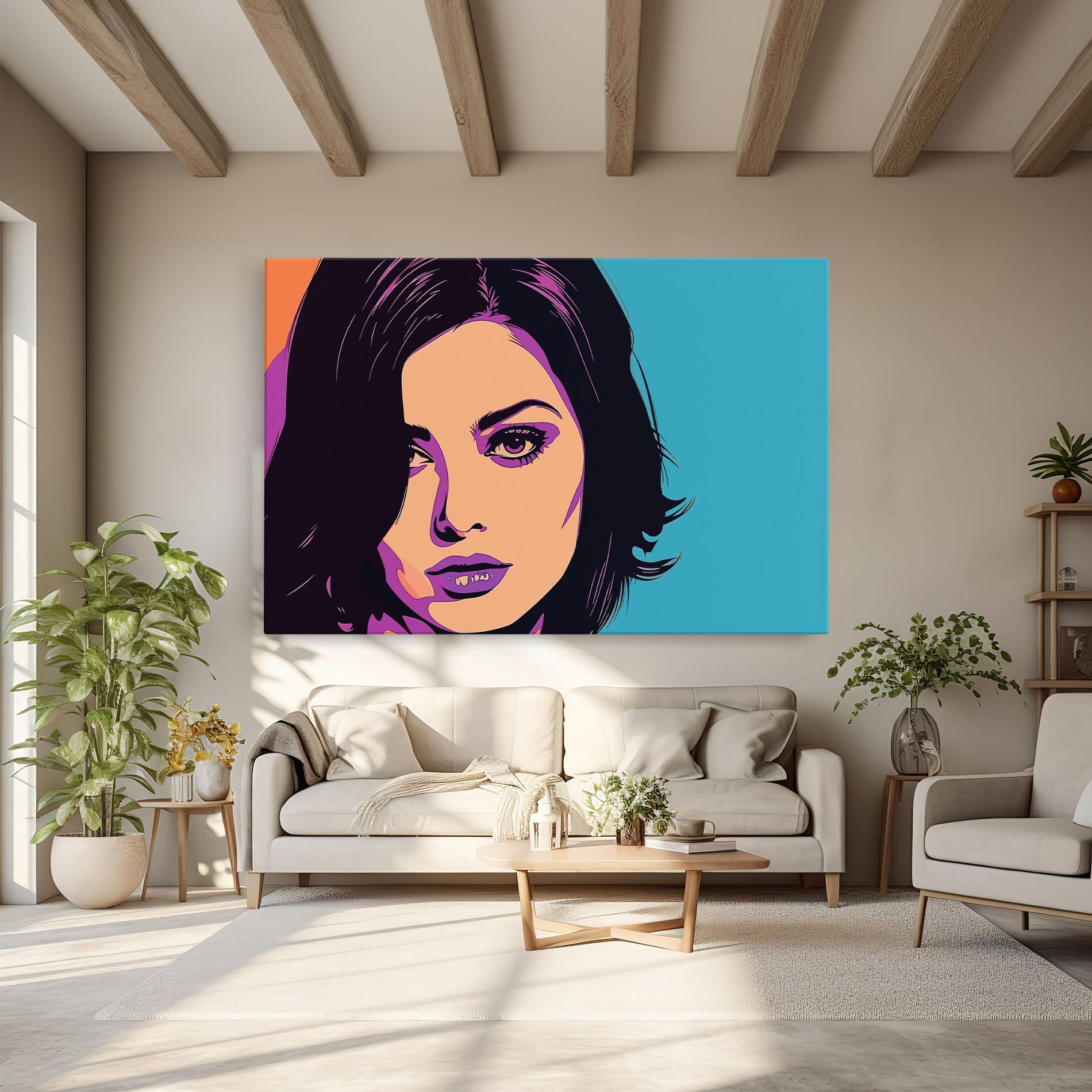Leinwandbild Pop Purple Woman mockup 6