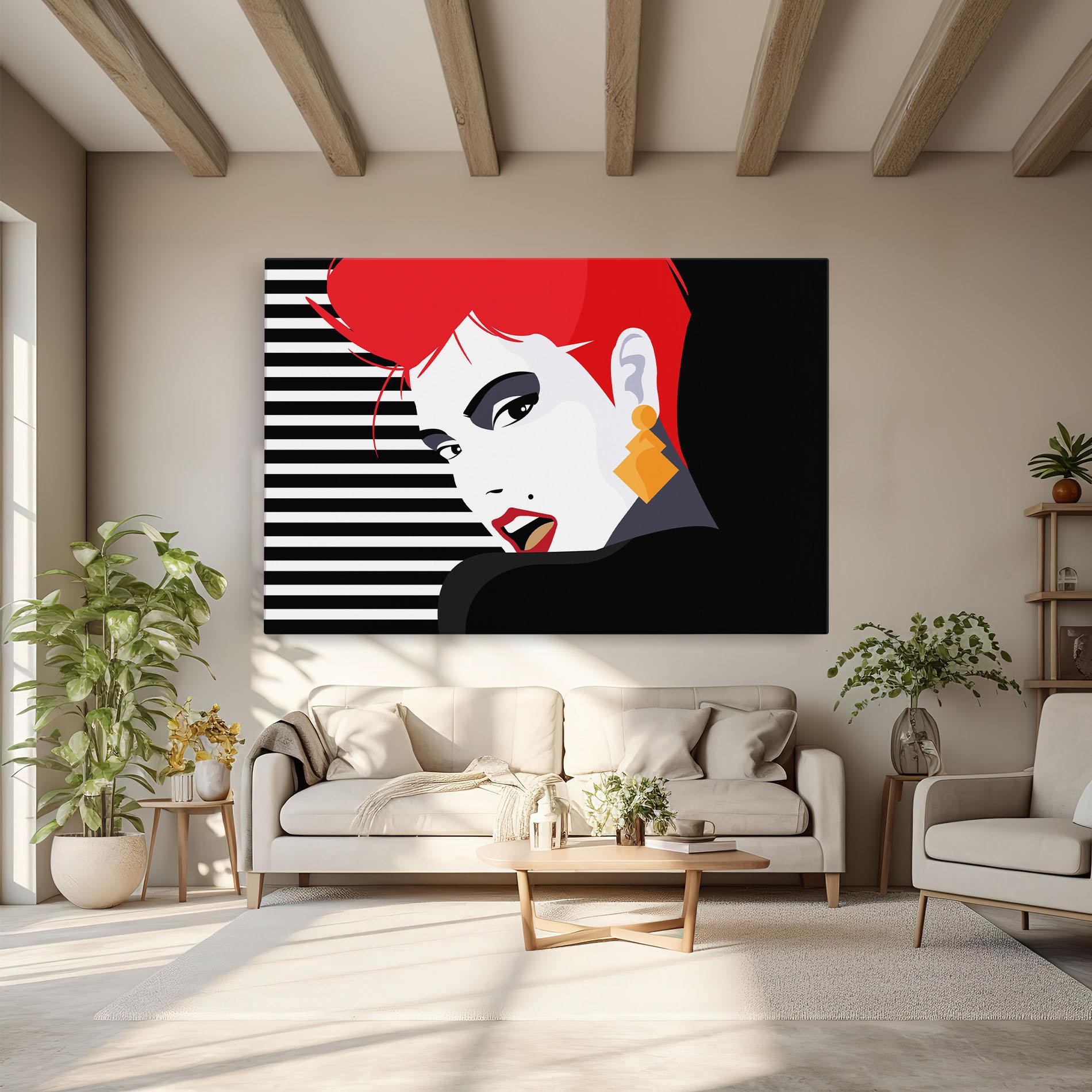 Leinwandbild Red Pop Hair mockup 6