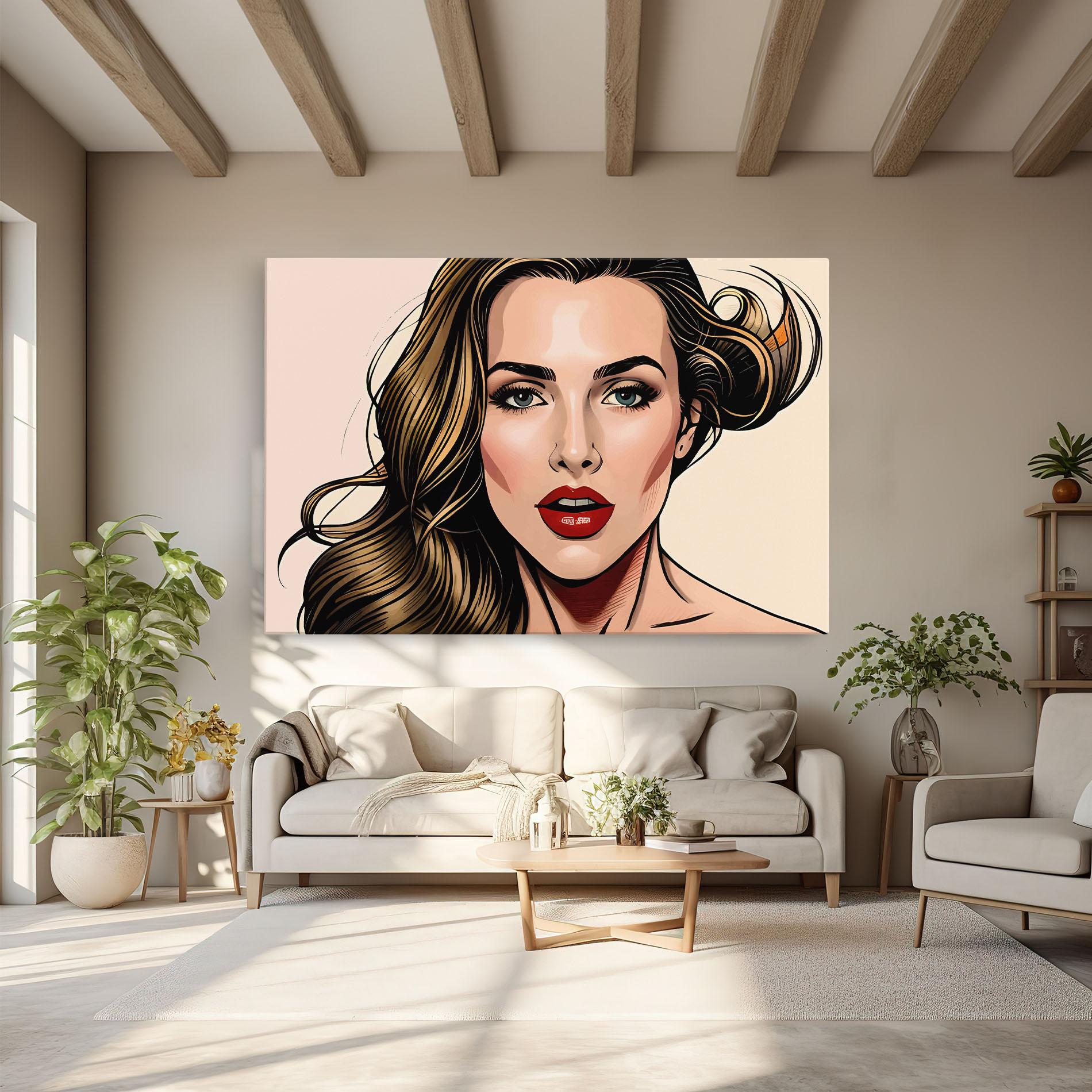 Leinwandbild Red Pop Lips mockup 6