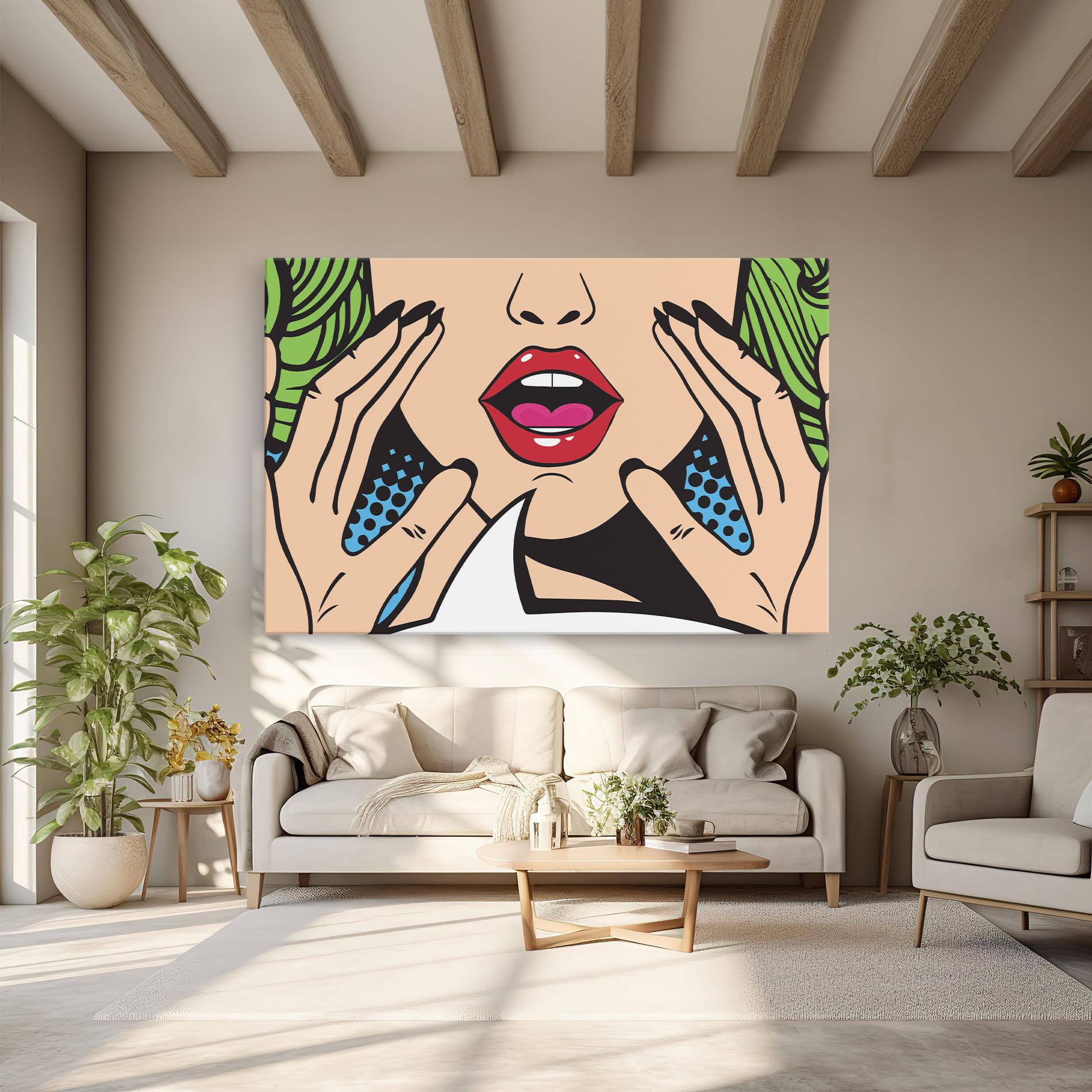 Leinwandbild Speaking Pop Art mockup 6