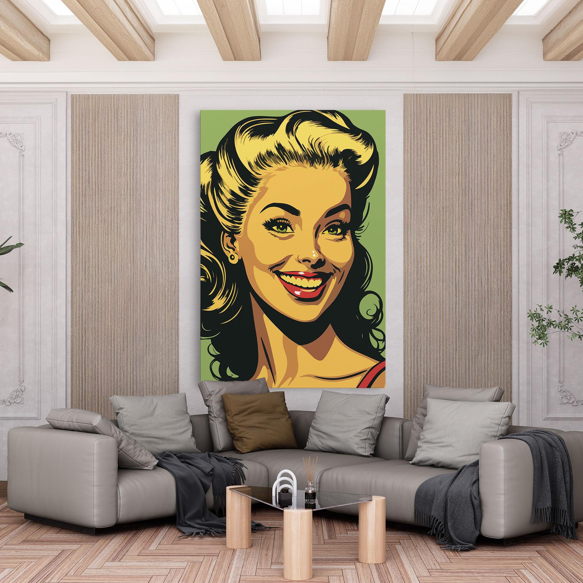 Leinwandbild Green Light Pop Lady mockup 6
