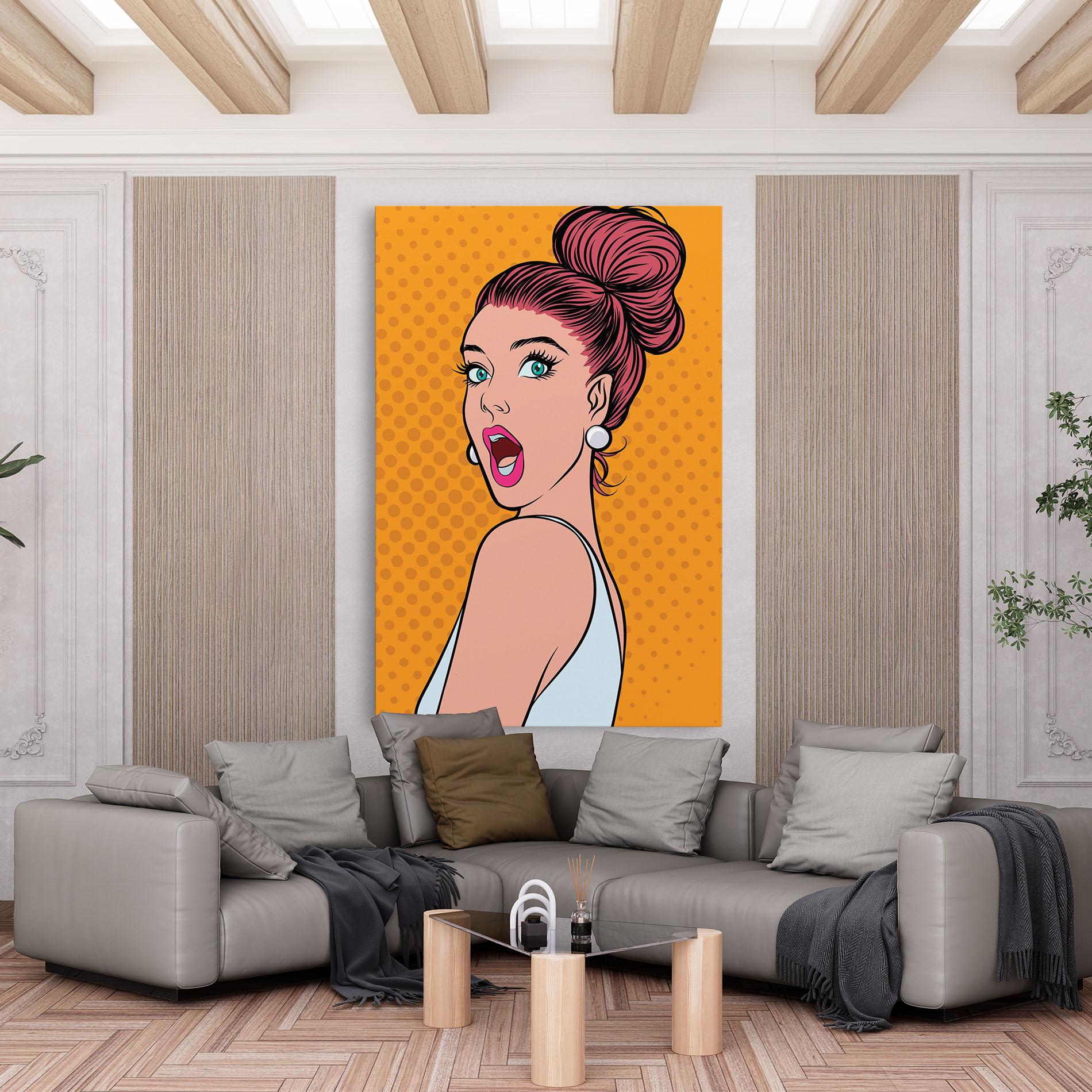Leinwandbild Pop Comic Lady mockup 6