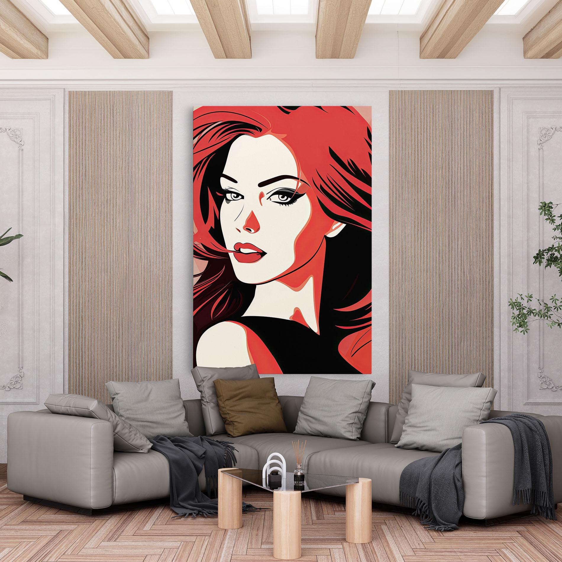 Leinwandbild Red Hair Pop Art mockup 6