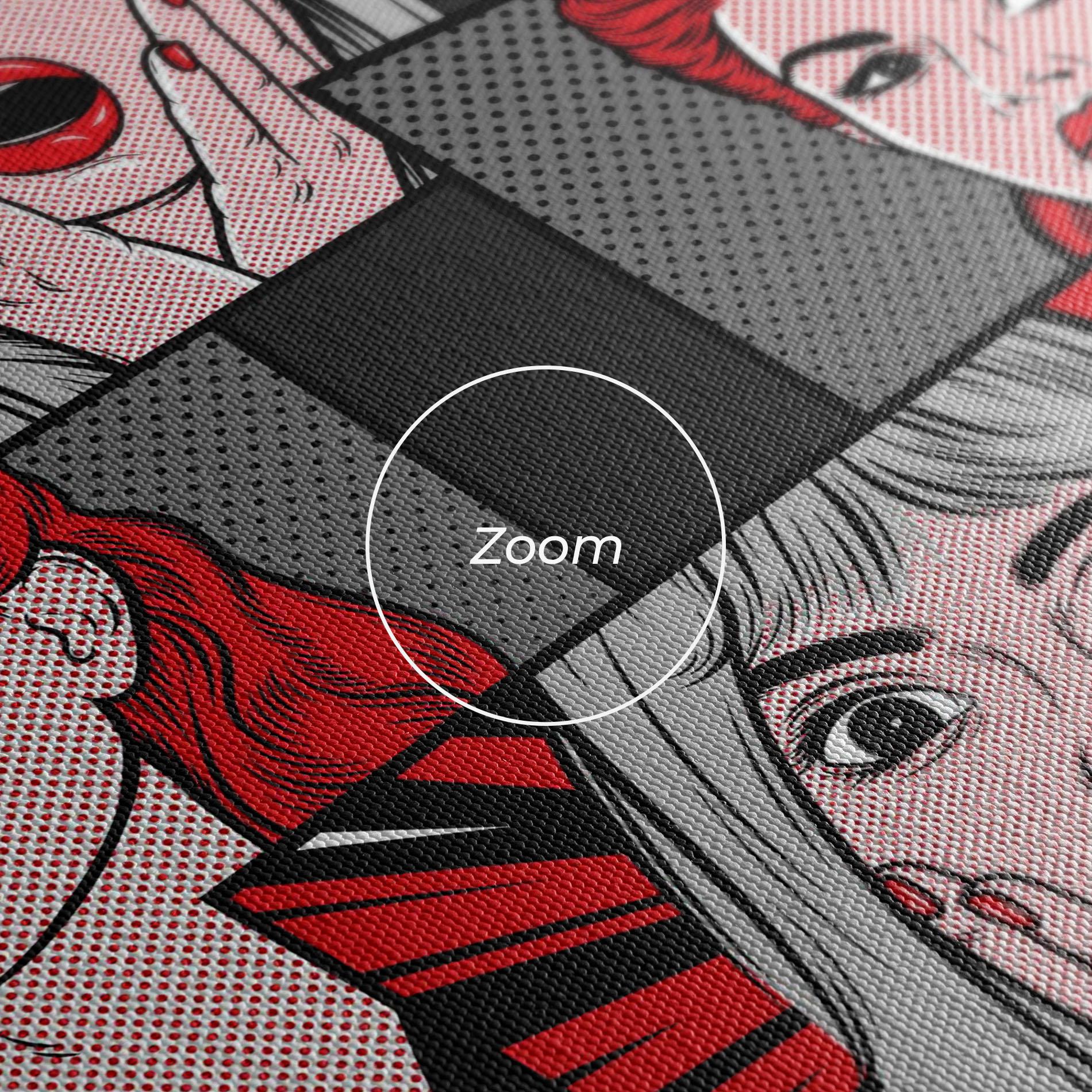Leinwandbild Grey Red Pop Art mockup 3