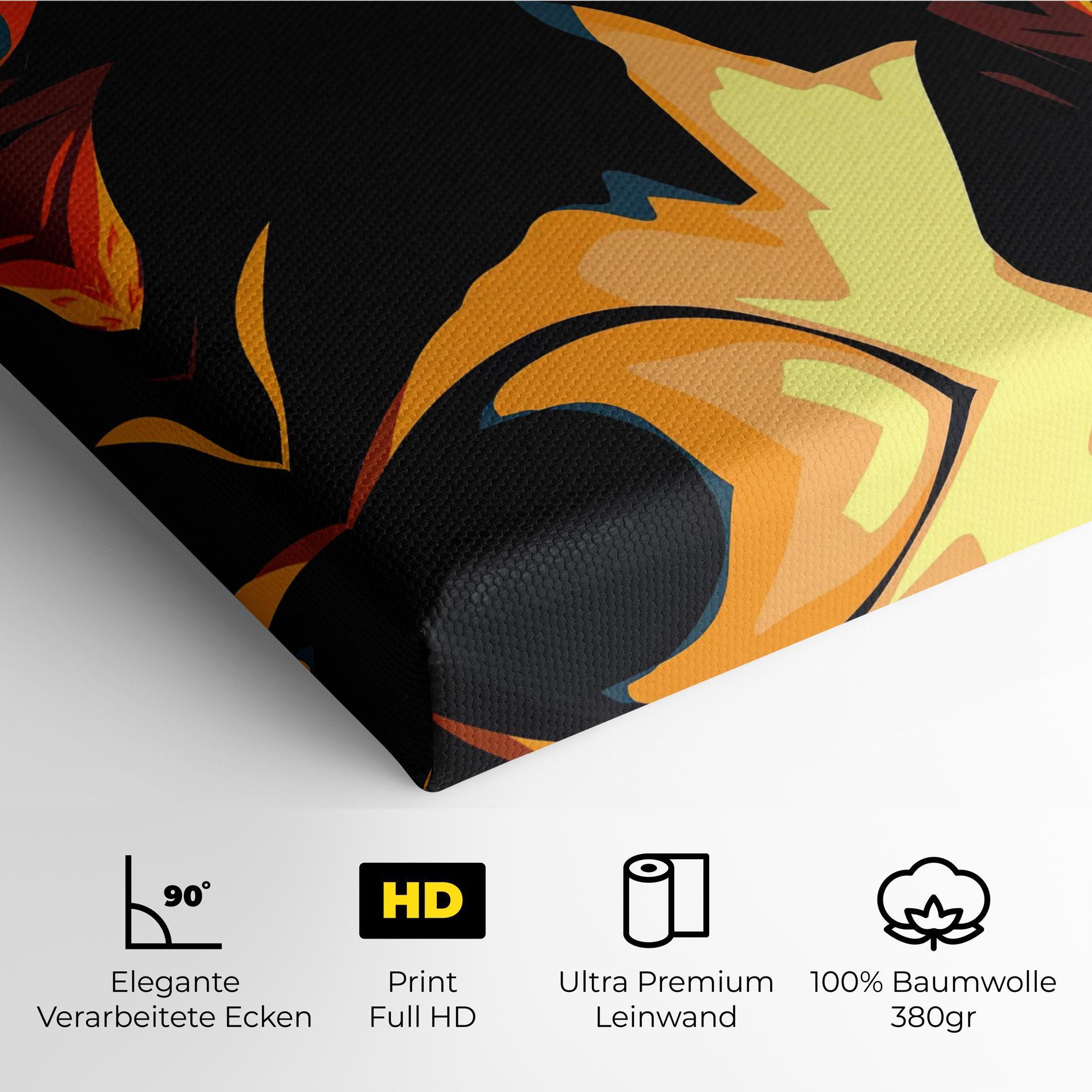 Leinwandbild Blue Yellow Pop Art mockup 4