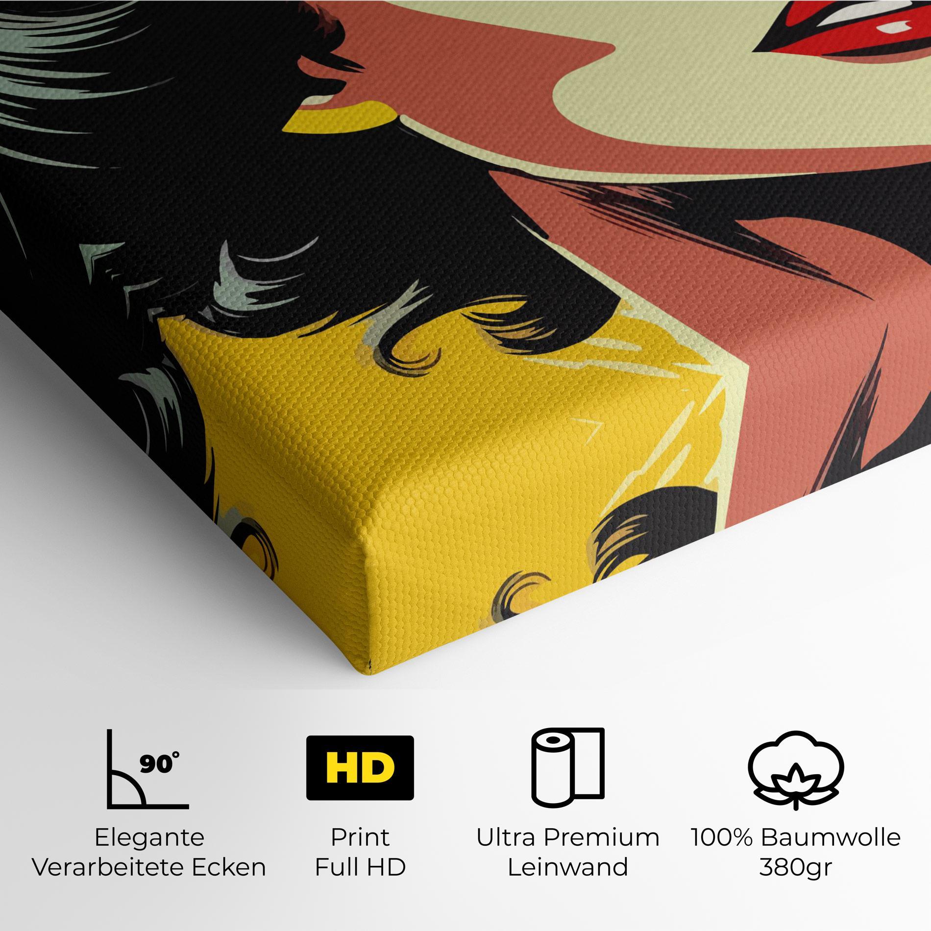 Leinwandbild Pop Art Pretty Lady mockup 4