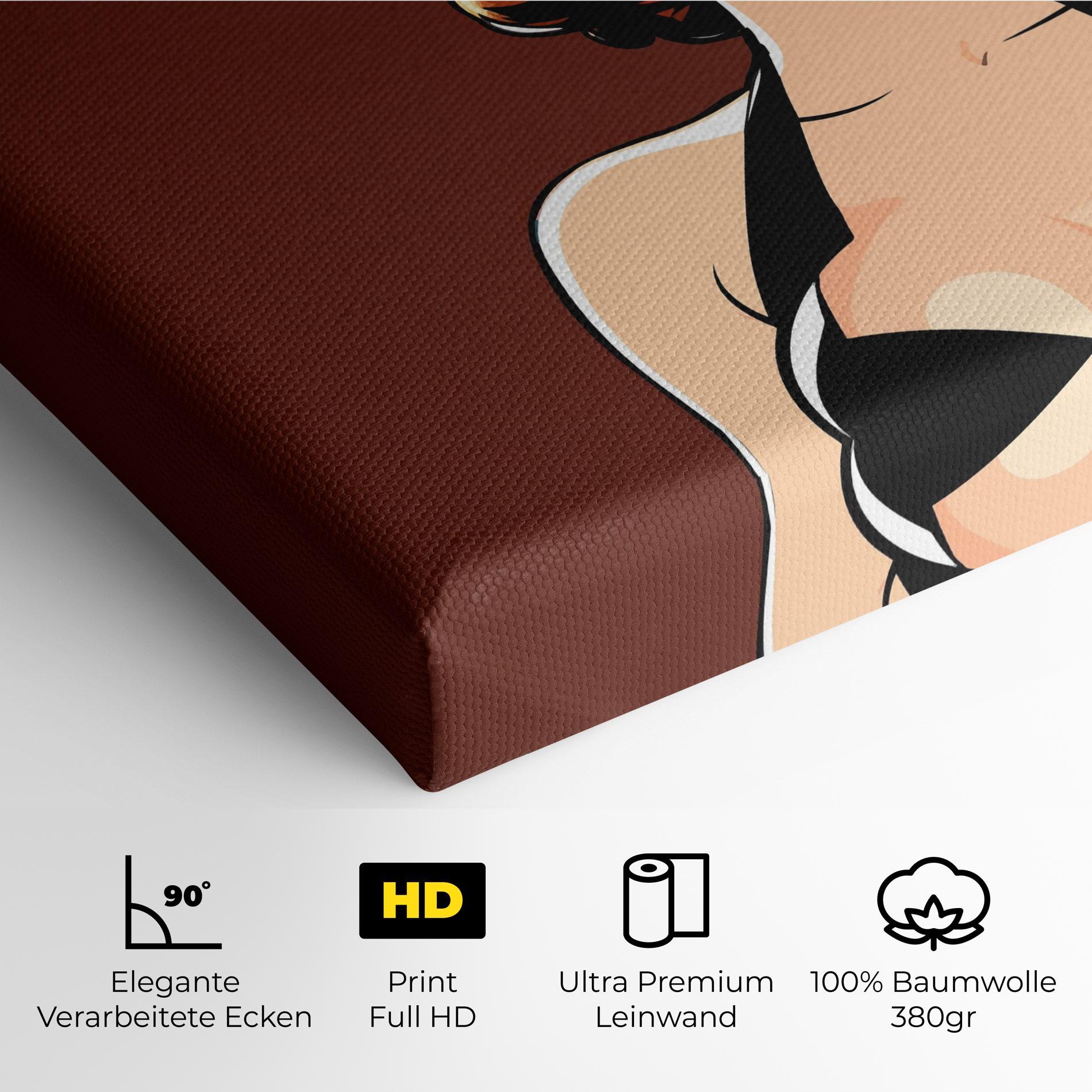 Leinwandbild Pop Beautiful Woman mockup 4