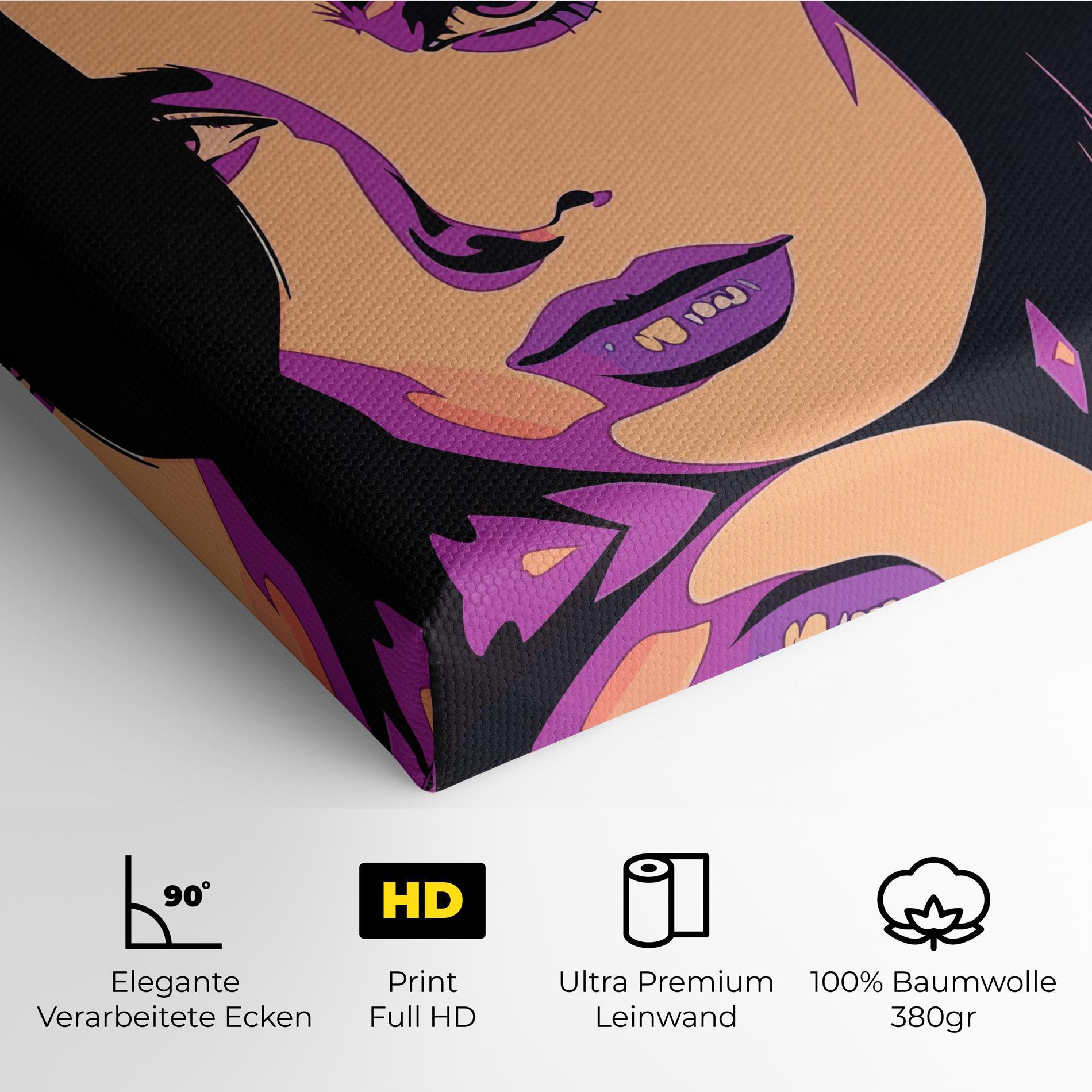 Leinwandbild Pop Purple Woman mockup 4