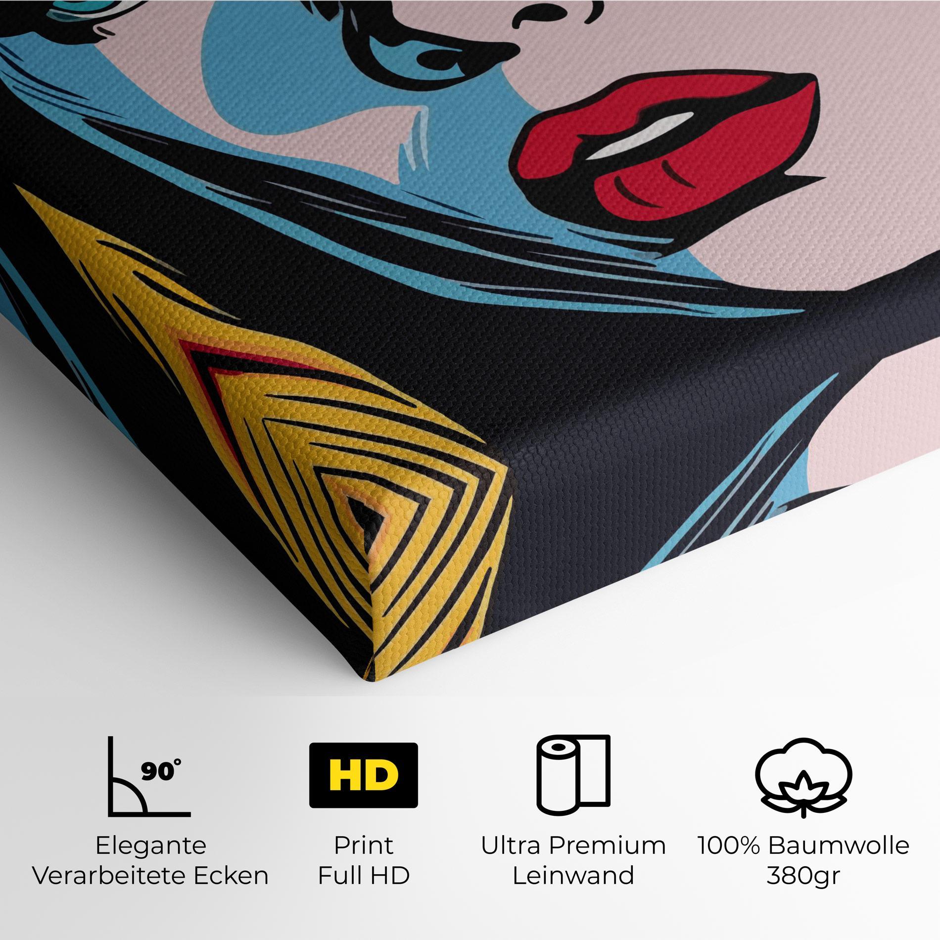 Leinwandbild Pop Woman Art mockup 4