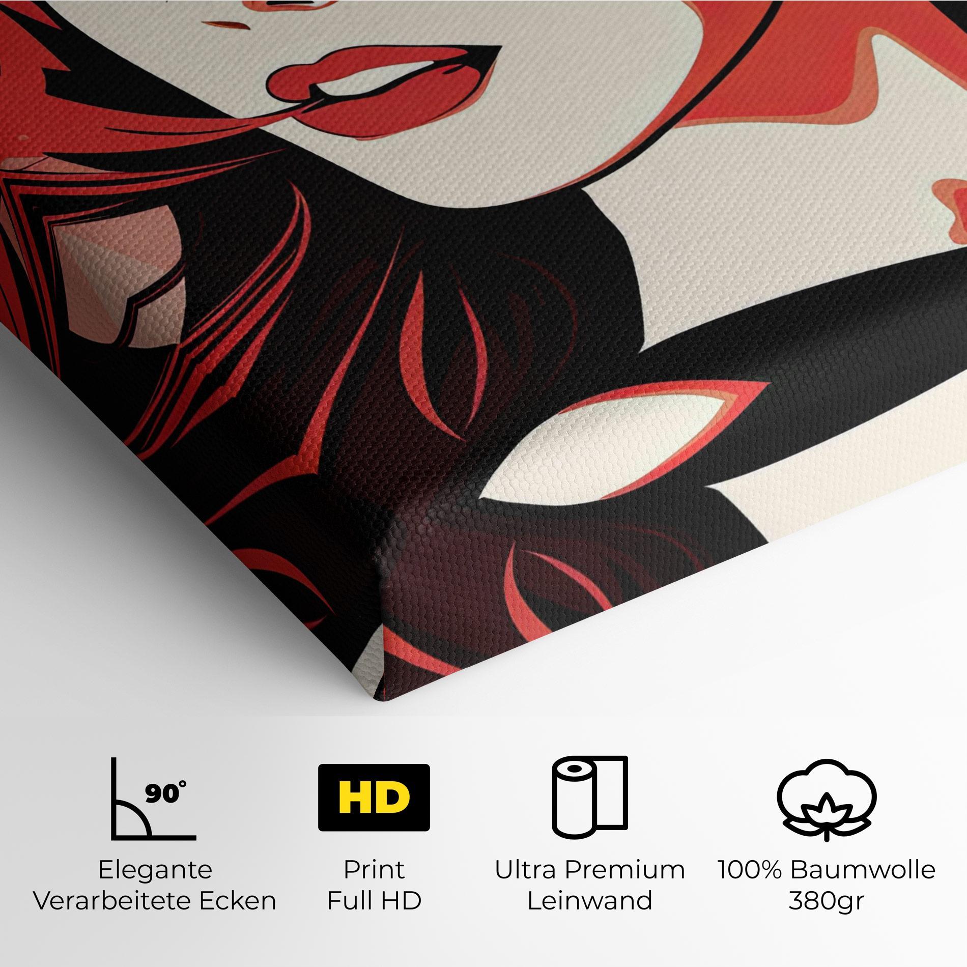 Leinwandbild Red Hair Pop Art mockup 4