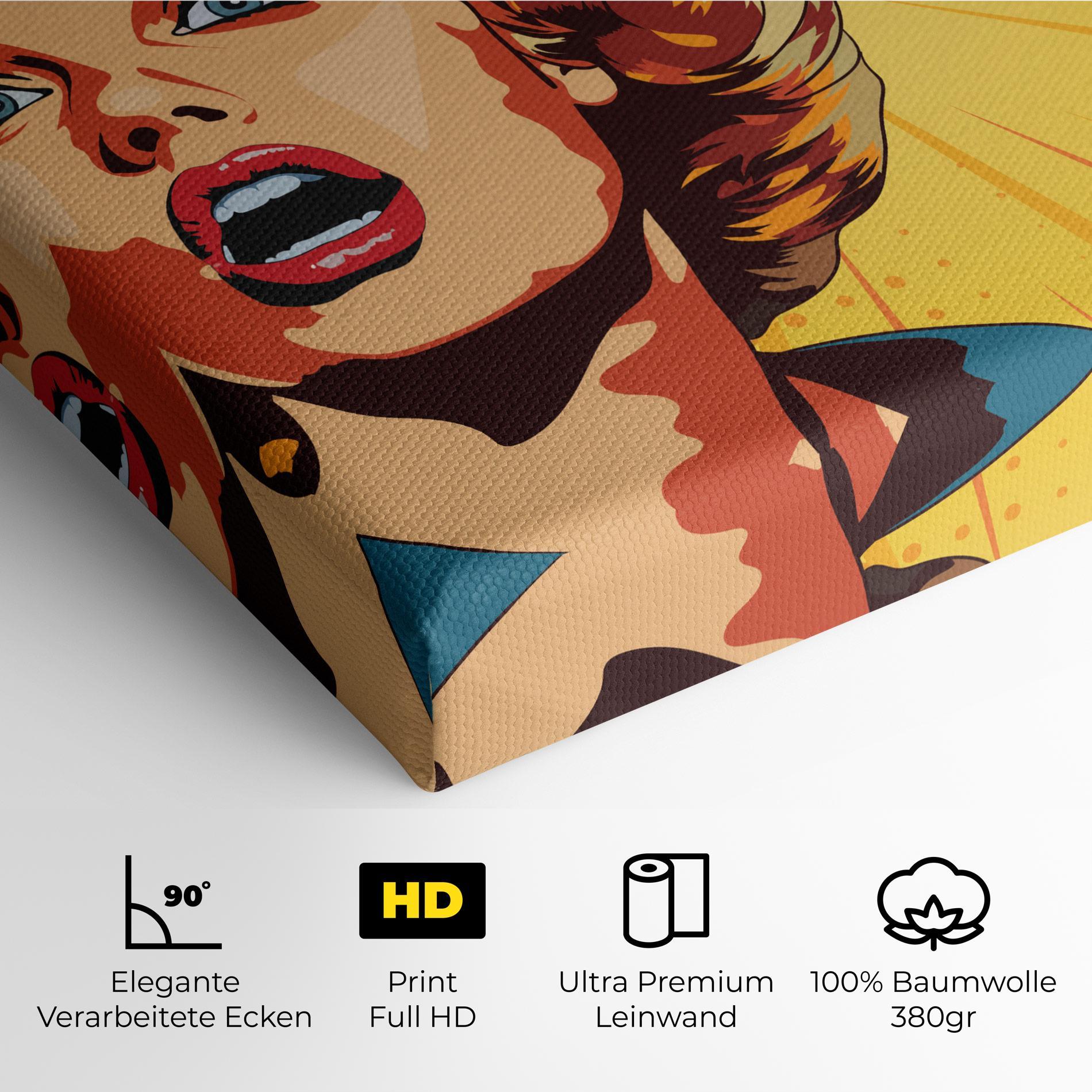 Leinwandbild Surprised Blonde Lady mockup 4