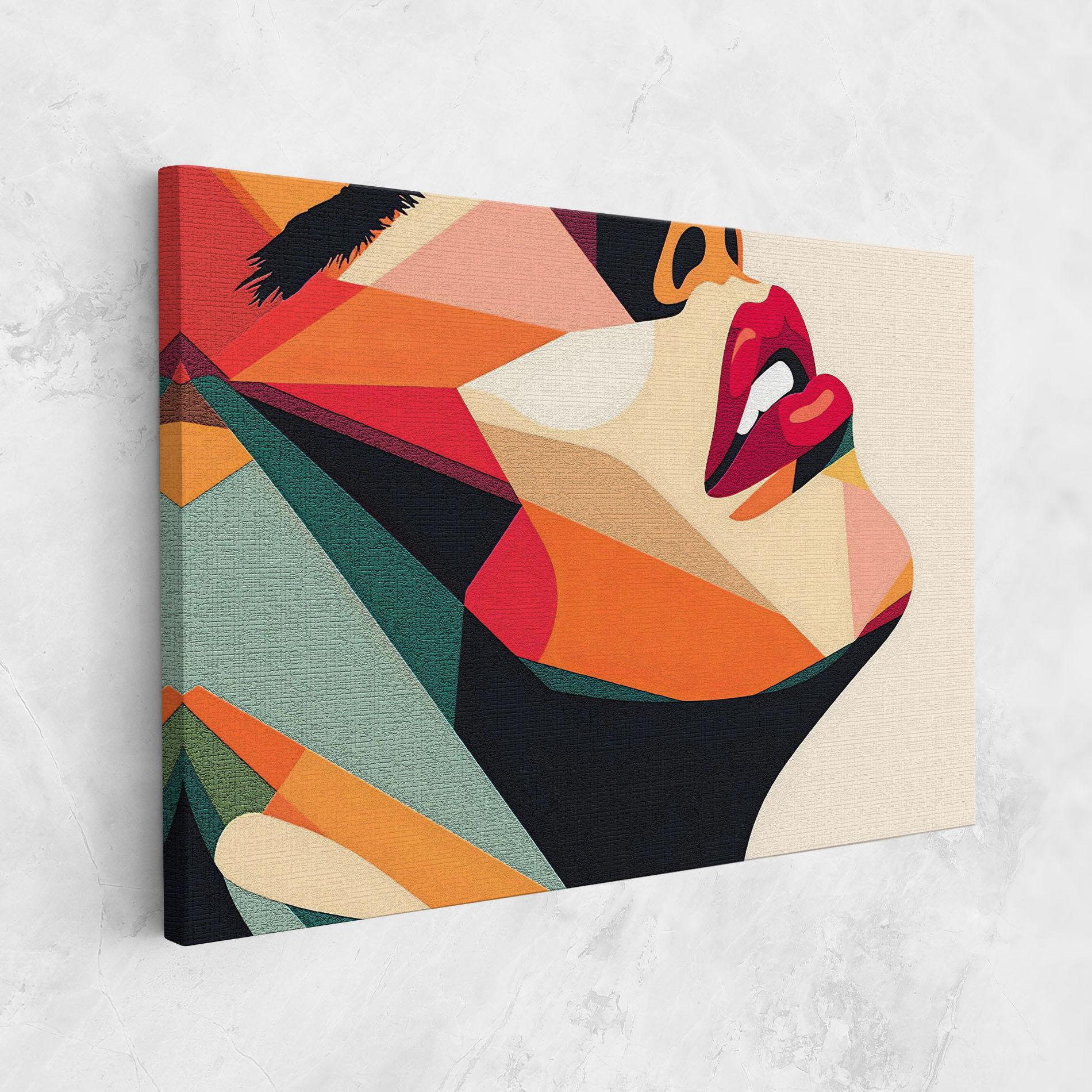 Leinwandbild Pop Art Lips mockup 1
