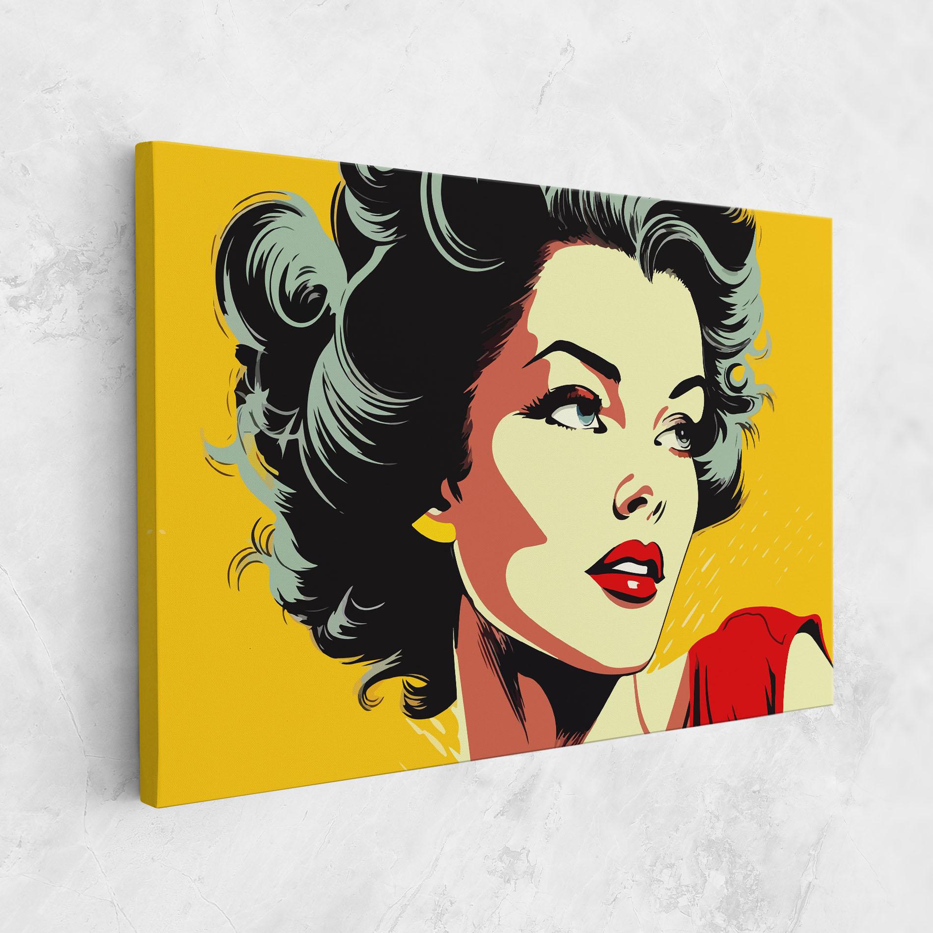Leinwandbild Pop Art Pretty Lady mockup 1