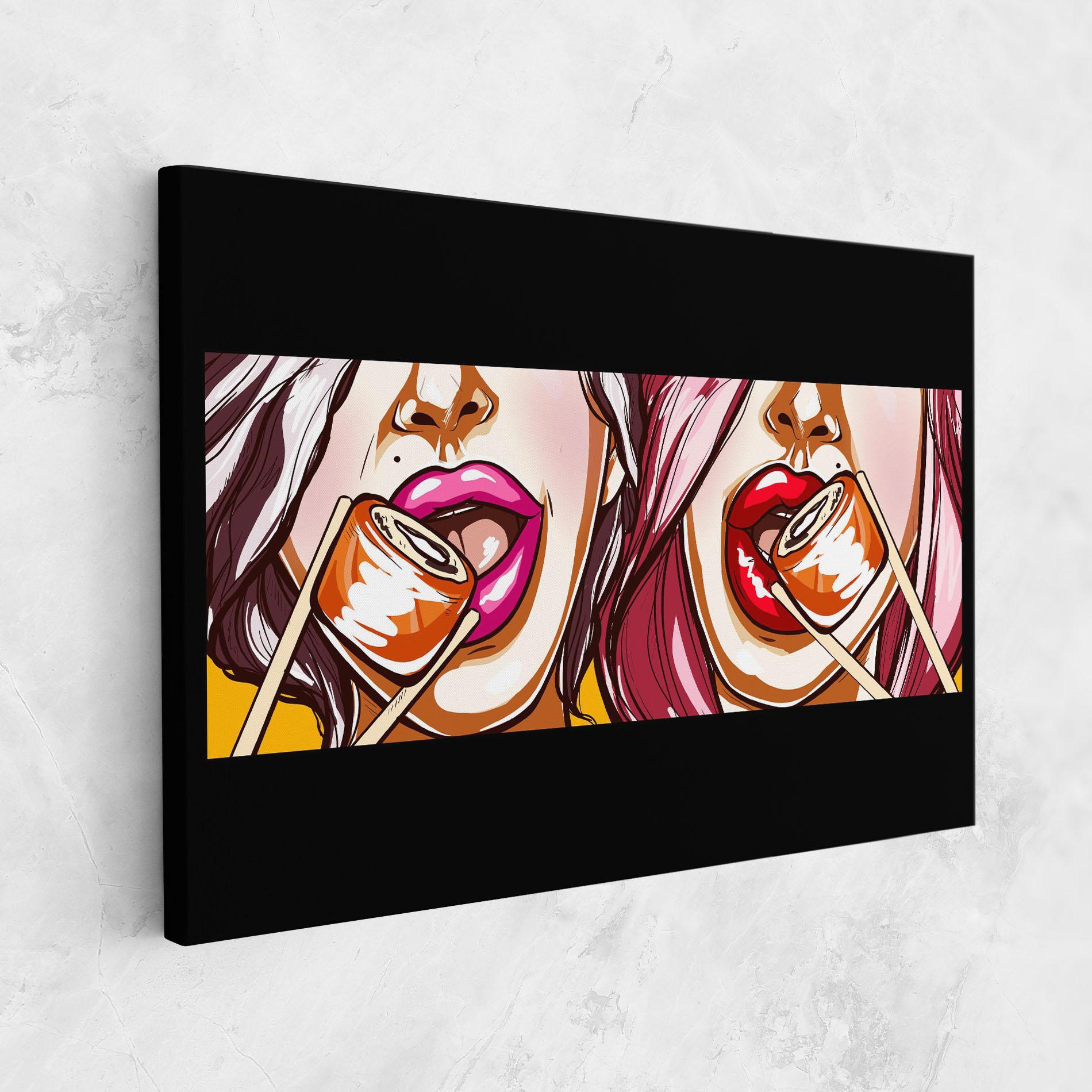 Leinwandbild Pop Art Sushi mockup 1