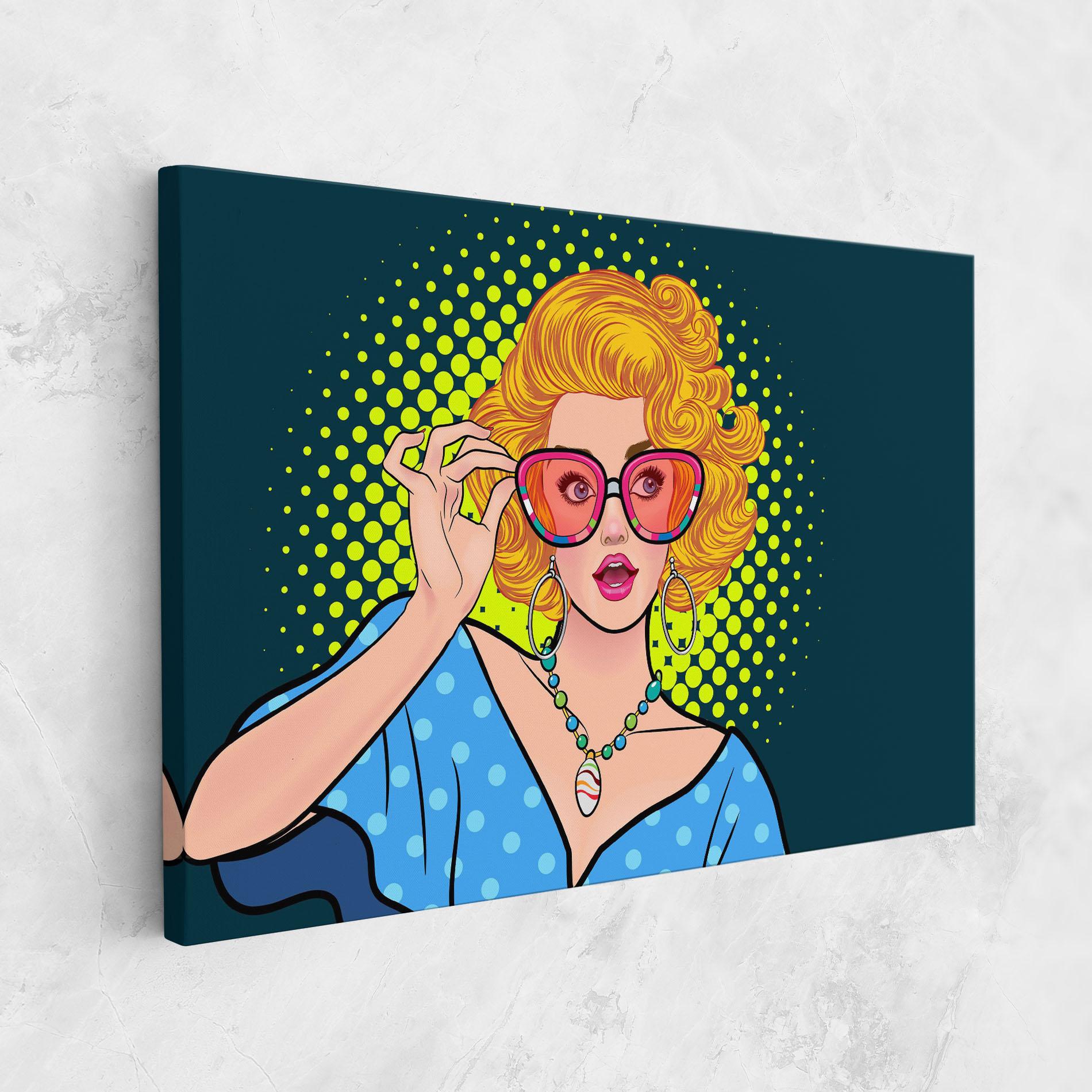 Leinwandbild Pop Glasses Lady mockup 1