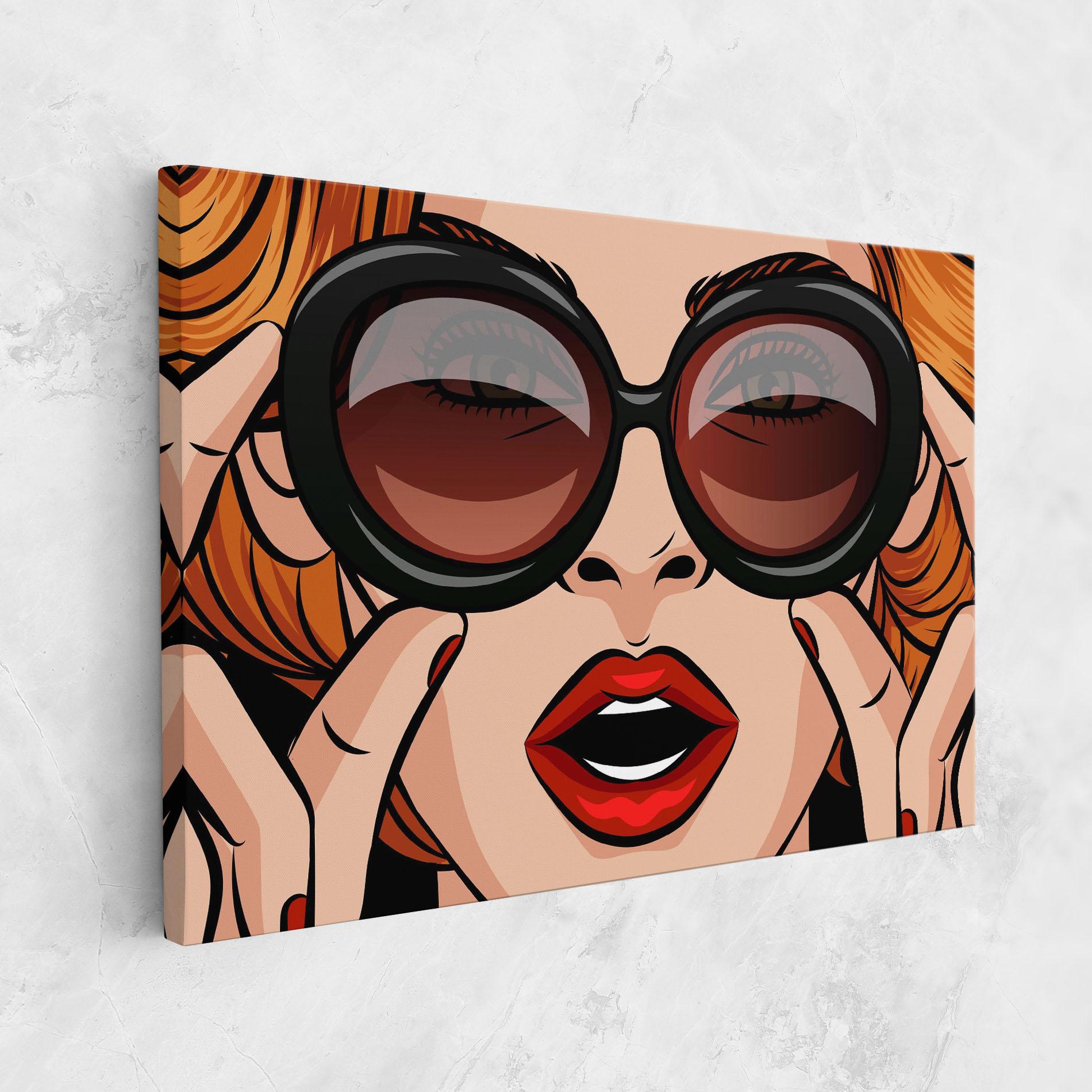 Leinwandbild Pop Glasses Woman mockup 1