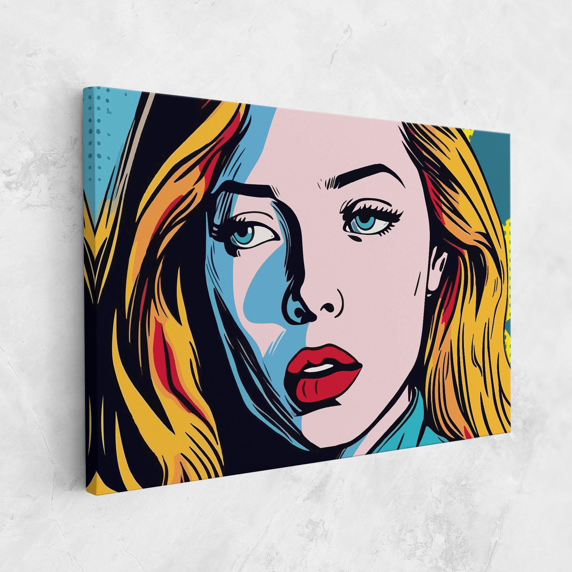 Leinwandbild Pop Woman Art mockup 1