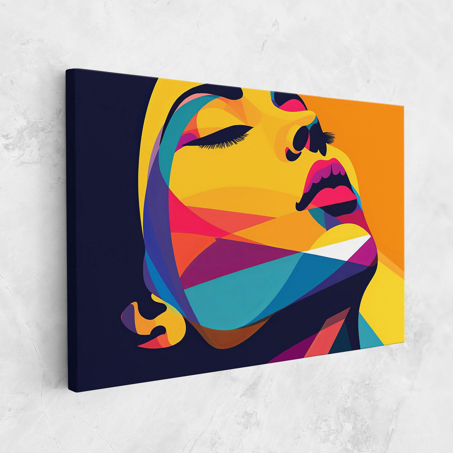 Leinwandbild Yellow Pop Face mockup 1