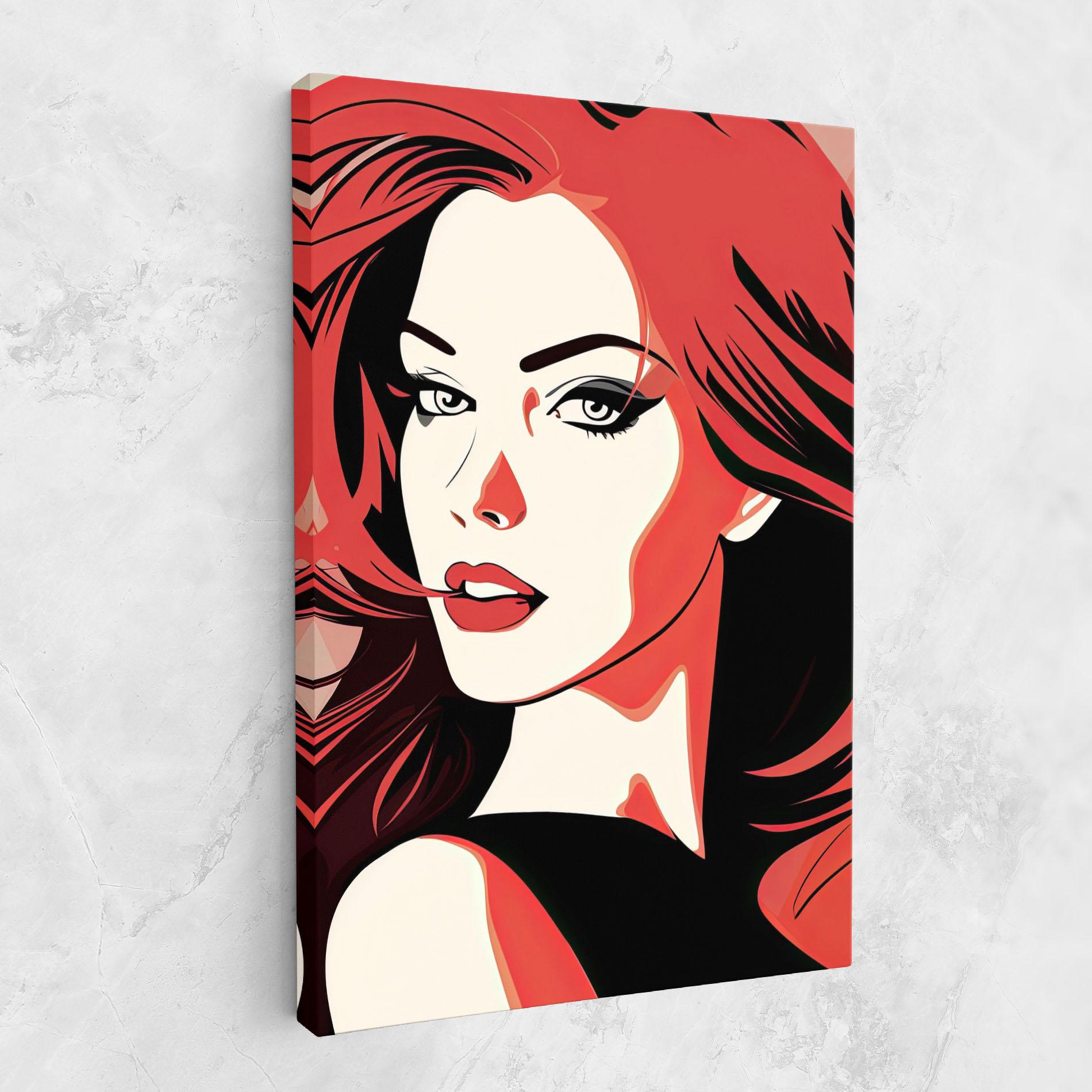 Leinwandbild Red Hair Pop Art mockup 1