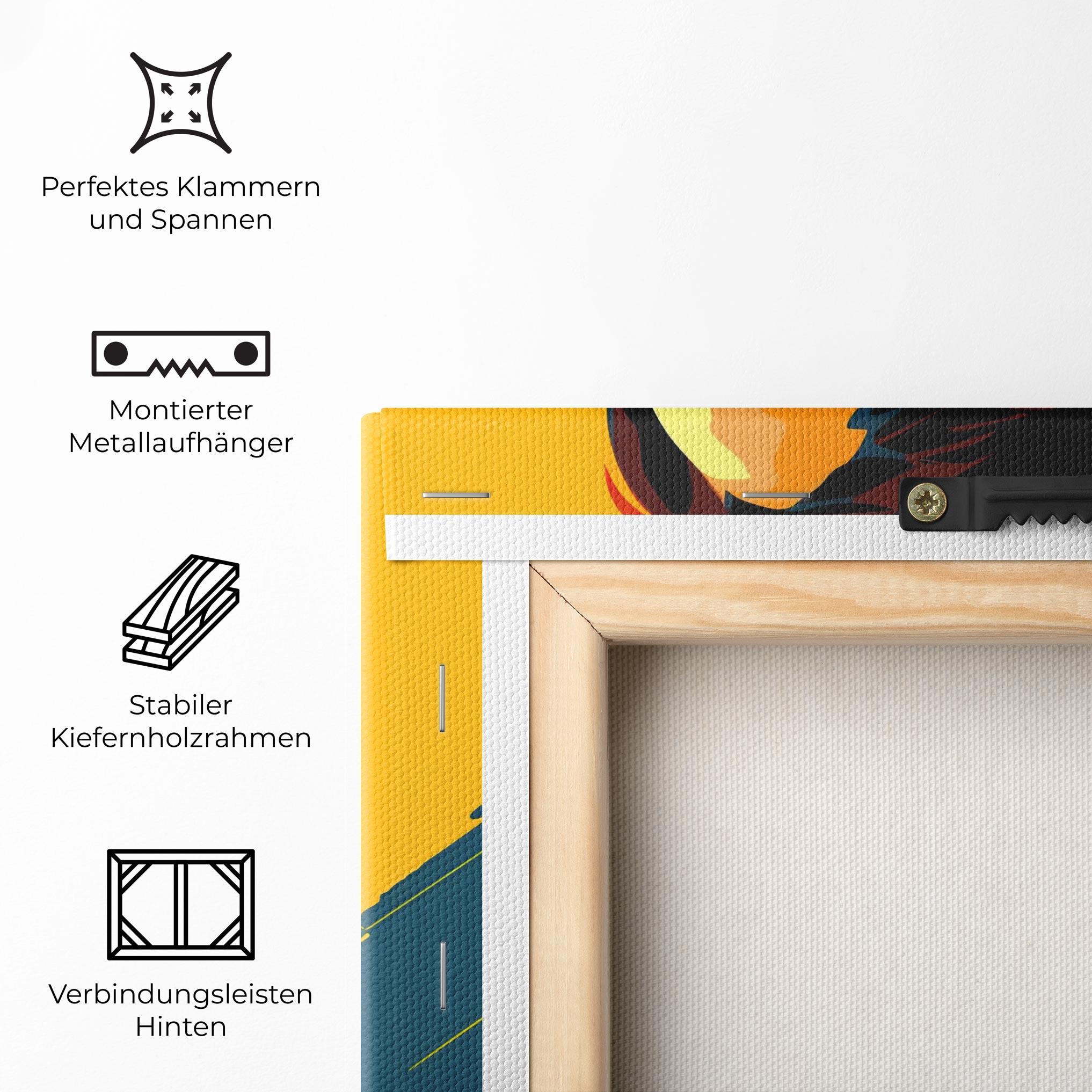 Leinwandbild Blue Yellow Pop Art mockup 5
