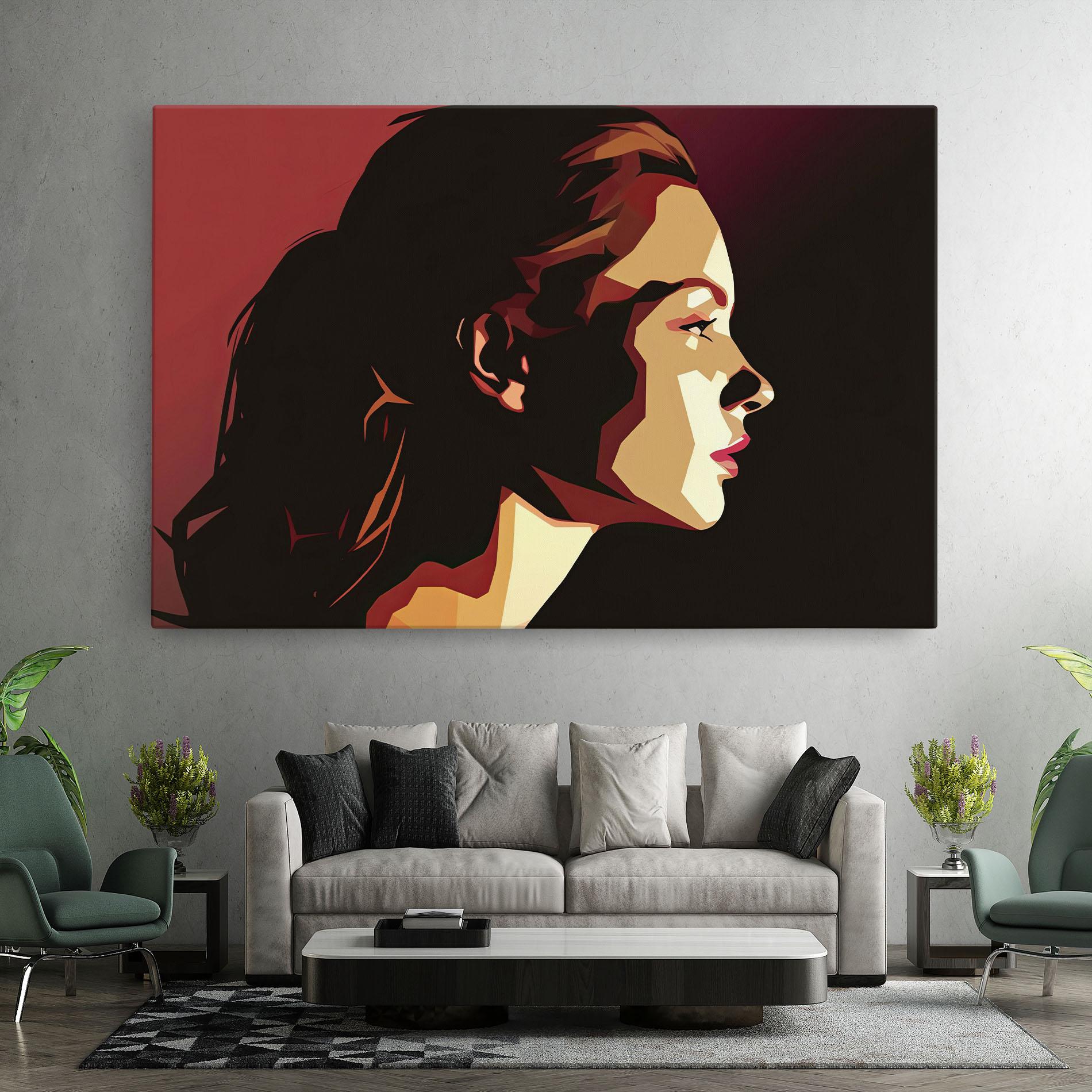 Leinwandbild Cream Red Pop Art mockup 7