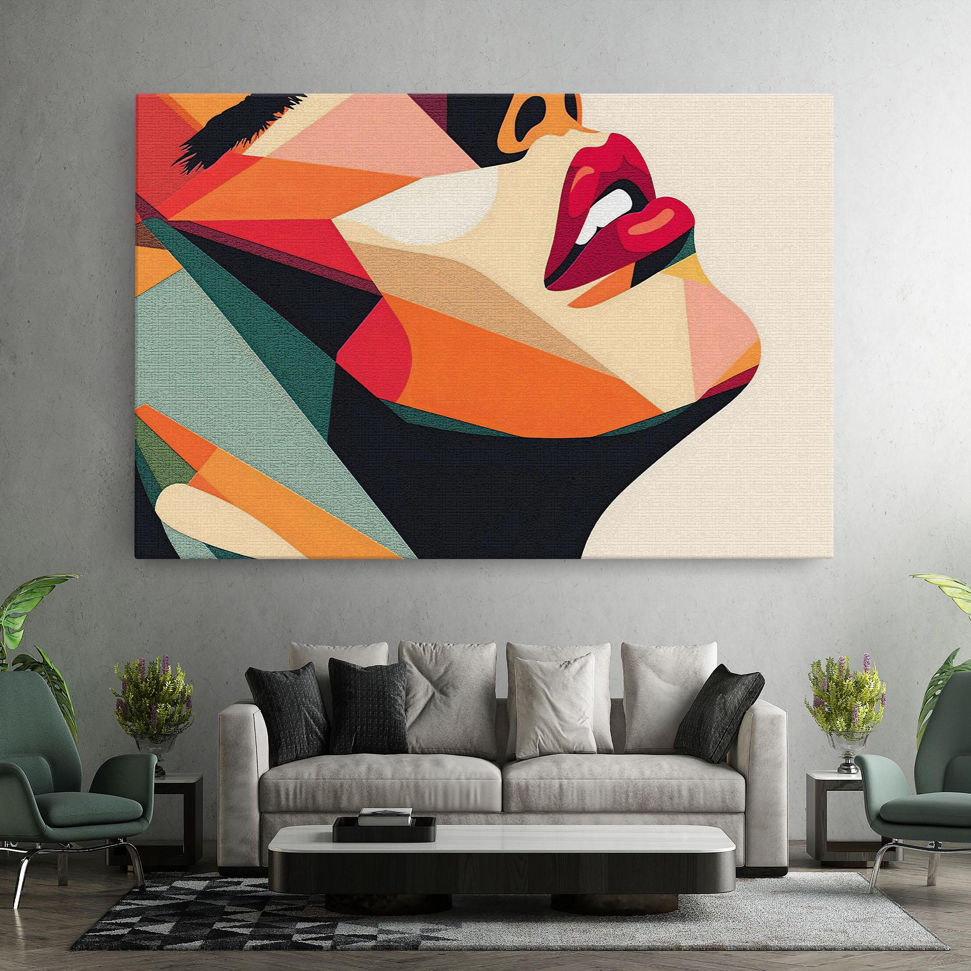 Leinwandbild Pop Art Lips mockup 7