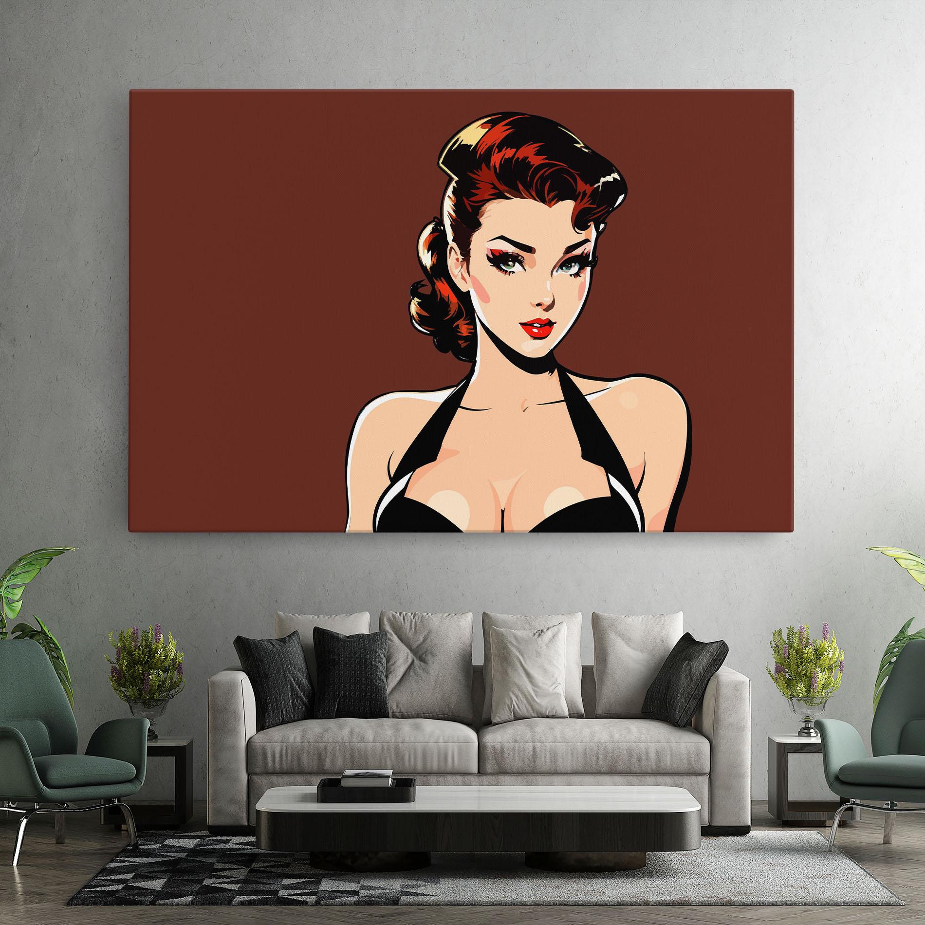 Leinwandbild Pop Beautiful Woman mockup 7