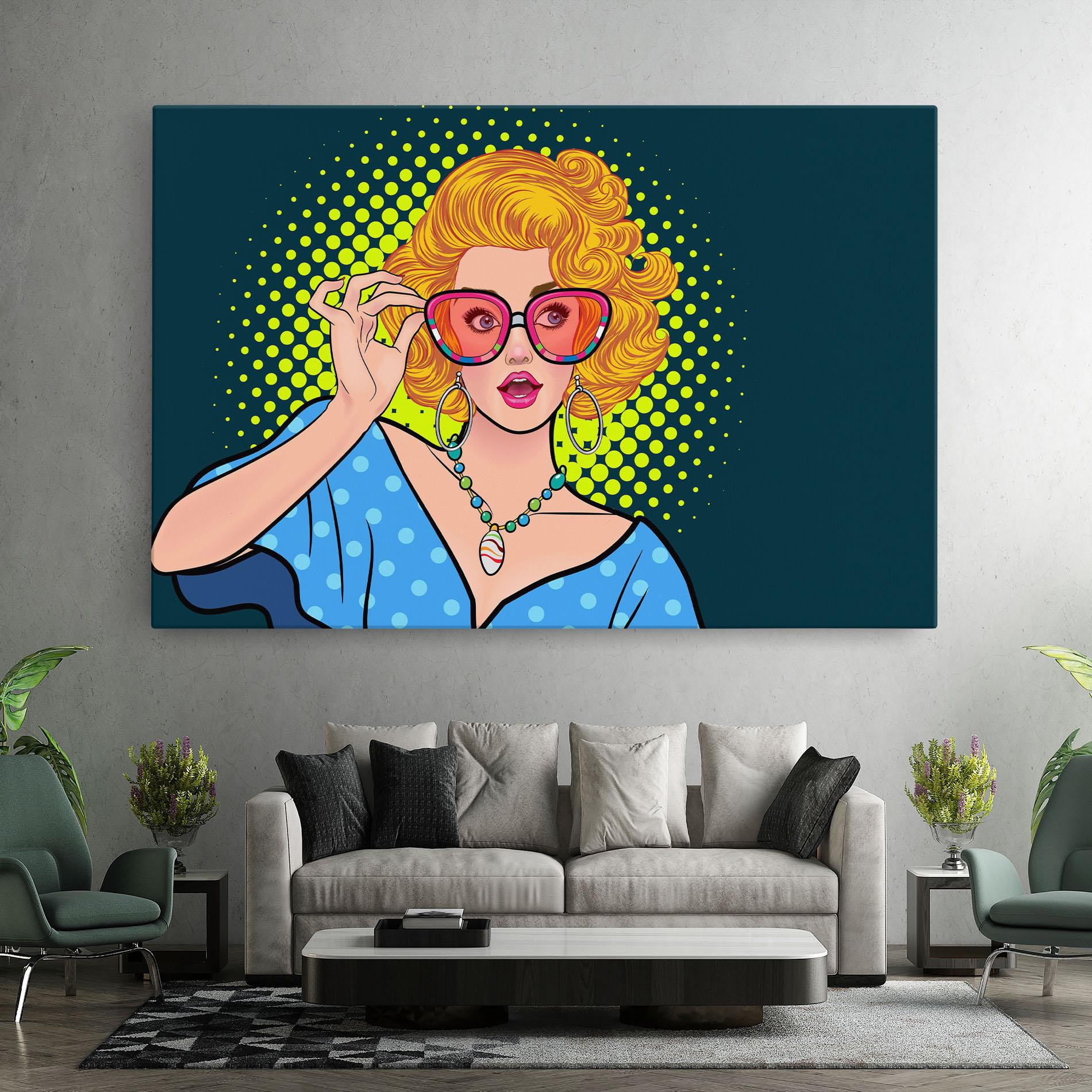Leinwandbild Pop Glasses Lady mockup 7