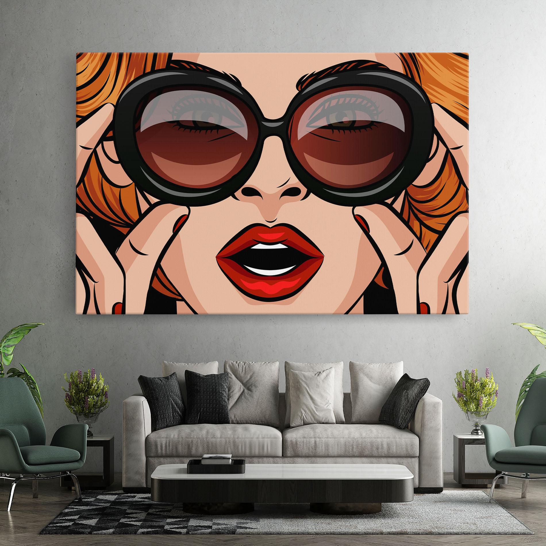 Leinwandbild Pop Glasses Woman mockup 7