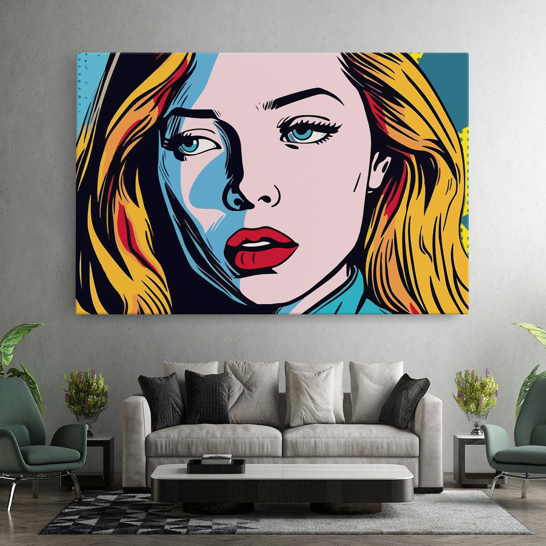 Leinwandbild Pop Woman Art mockup 7