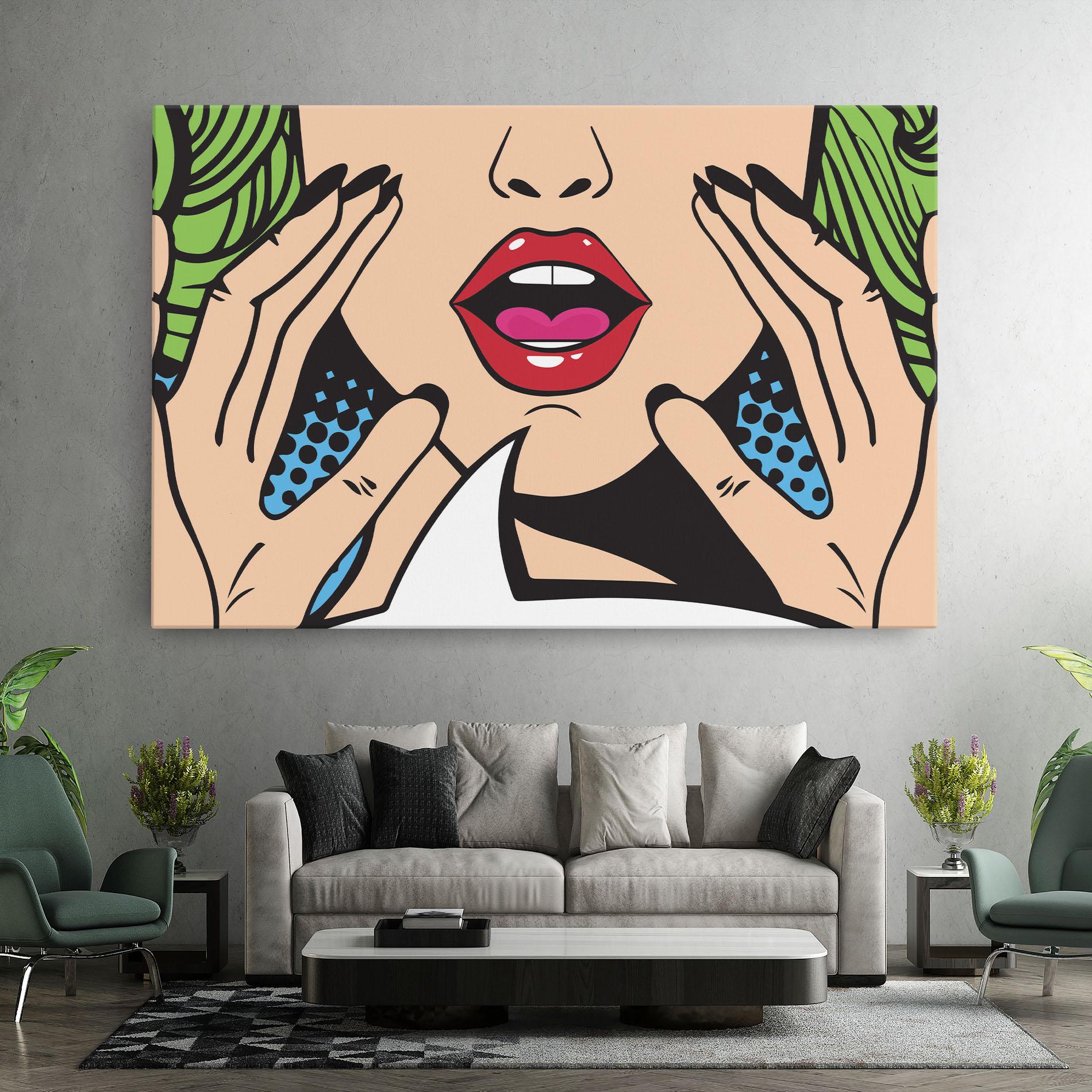Leinwandbild Speaking Pop Art mockup 7