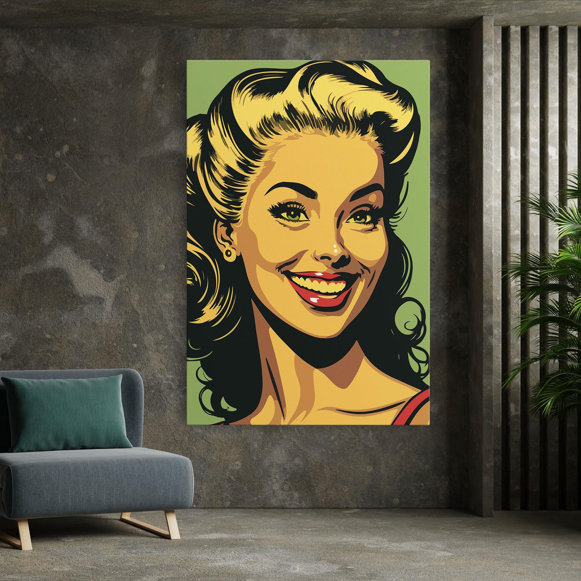 Leinwandbild Green Light Pop Lady mockup 7