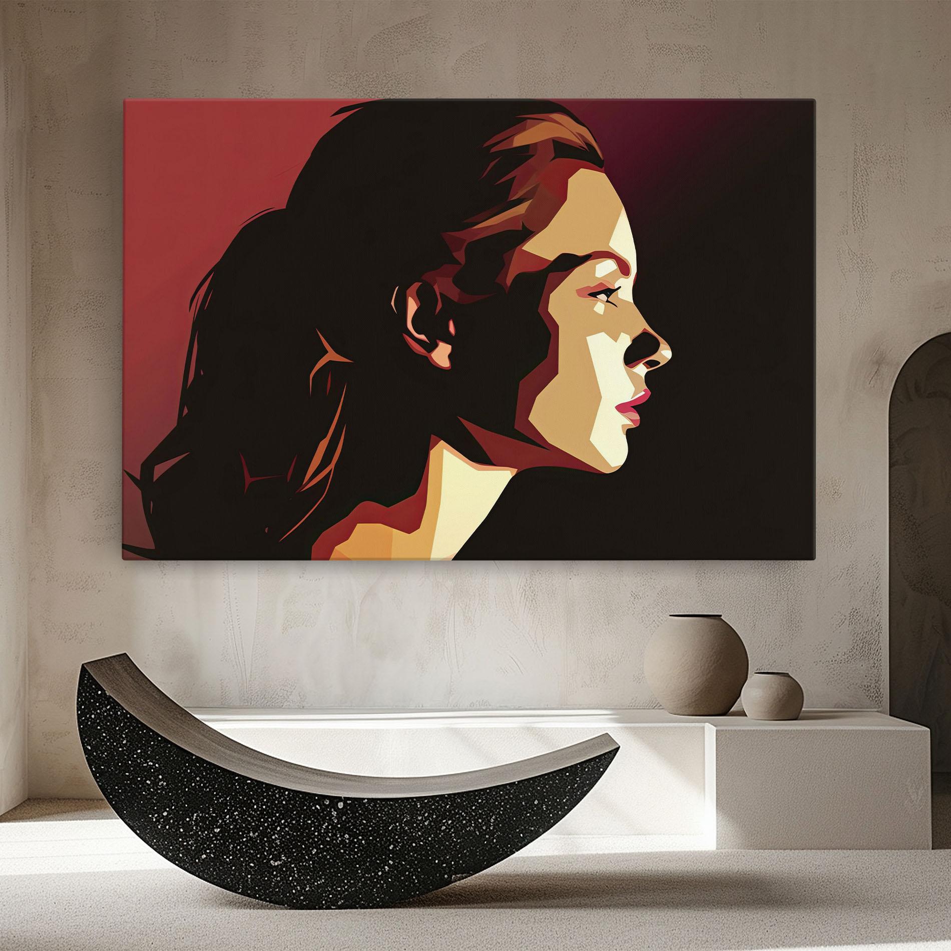 Leinwandbild Cream Red Pop Art mockup 8