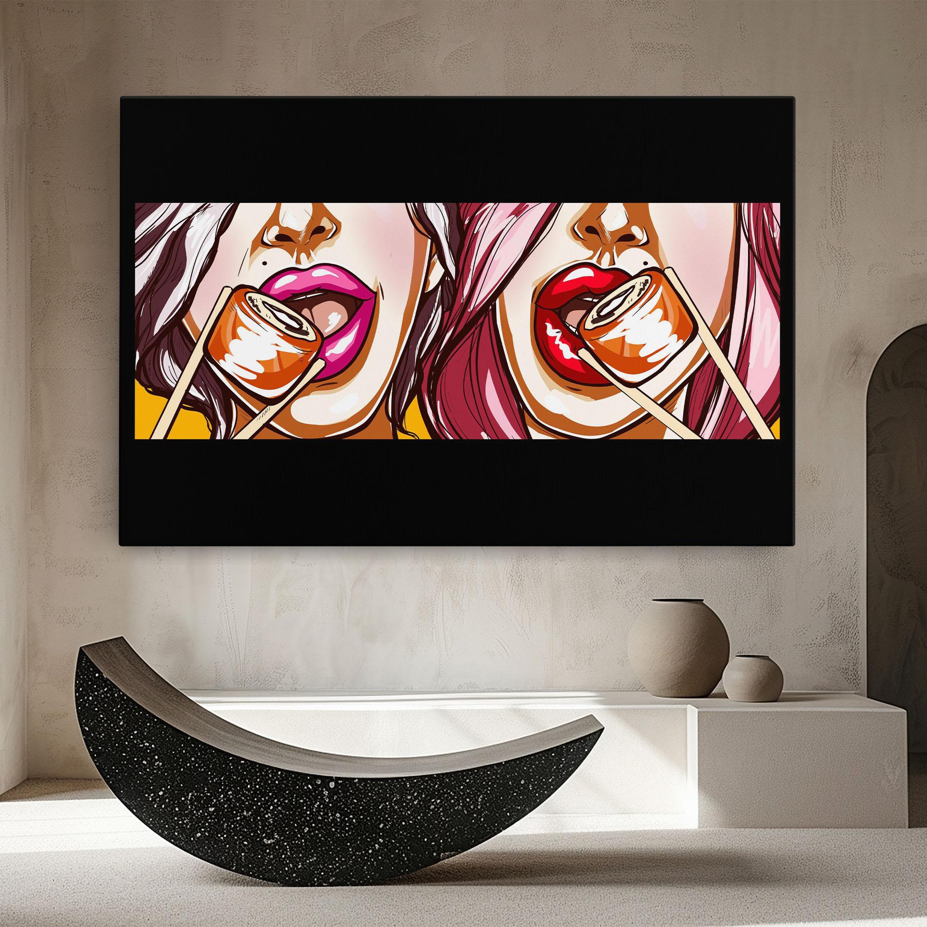 Leinwandbild Pop Art Sushi mockup 8