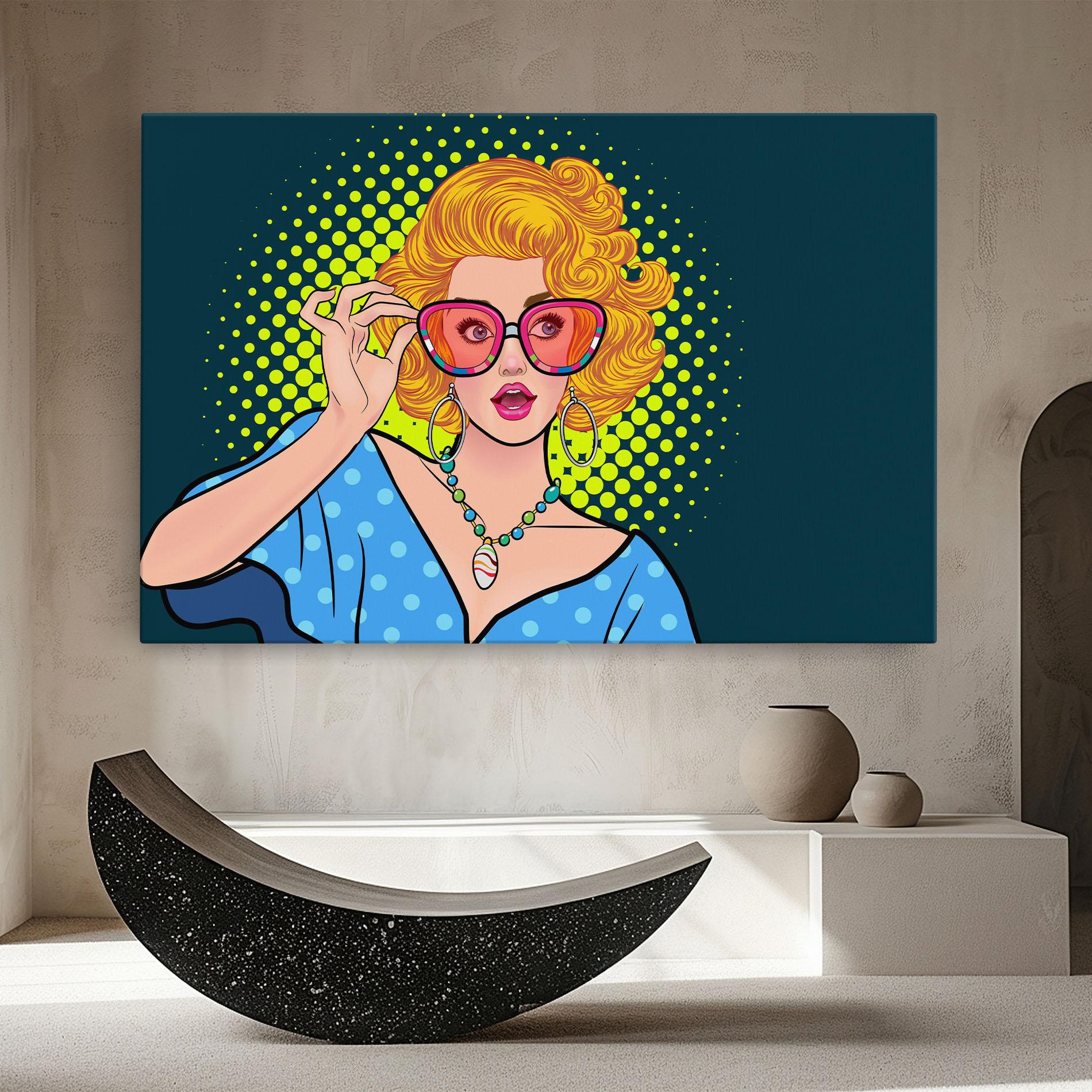 Leinwandbild Pop Glasses Lady mockup 8