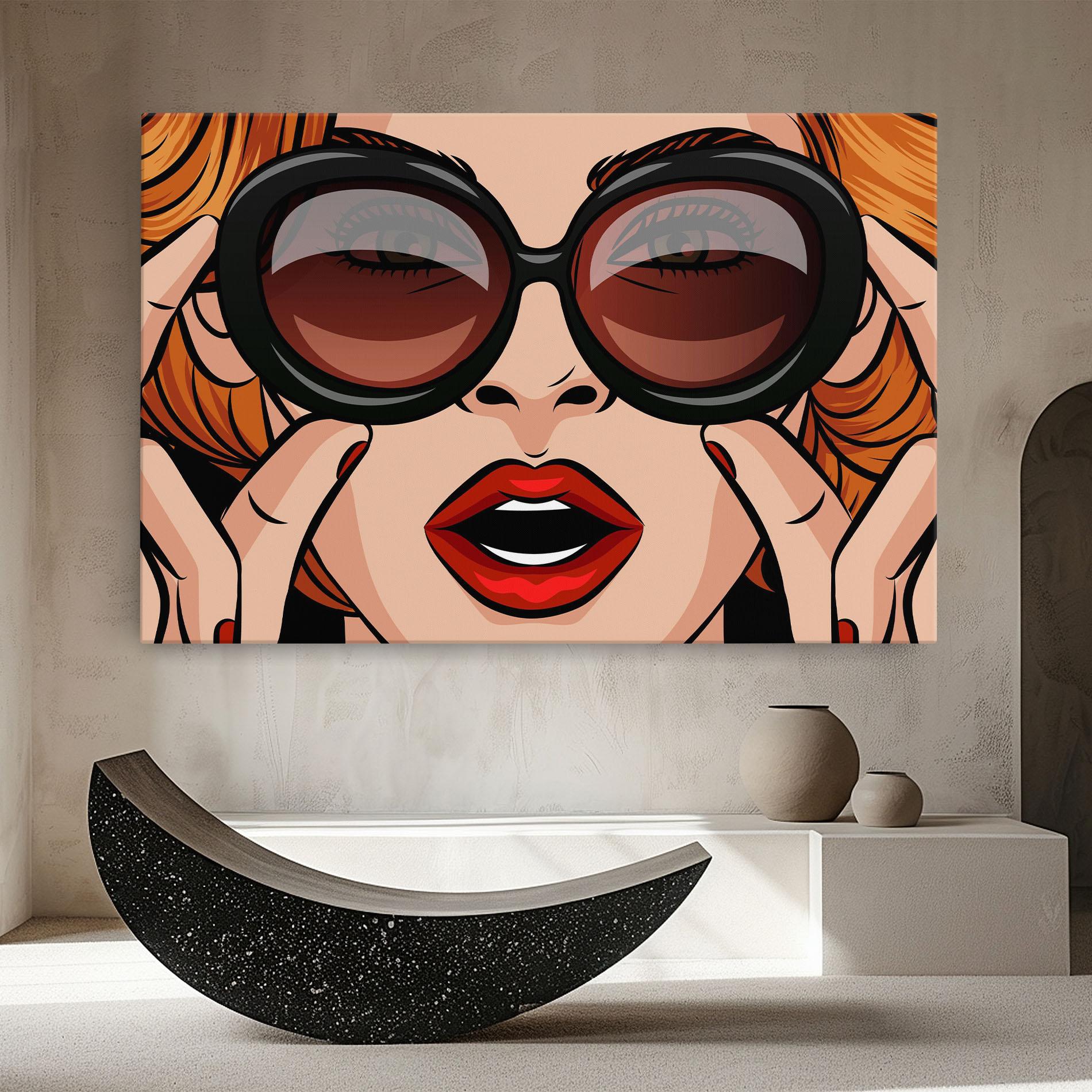 Leinwandbild Pop Glasses Woman mockup 8