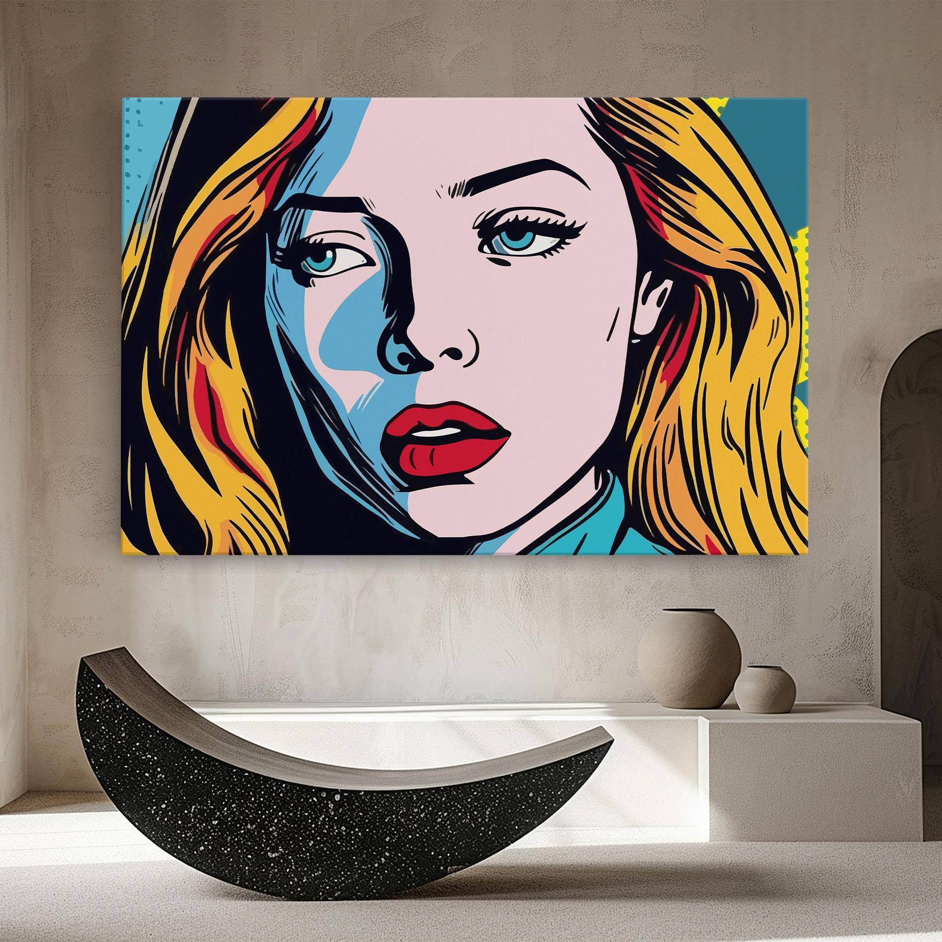 Leinwandbild Pop Woman Art mockup 8