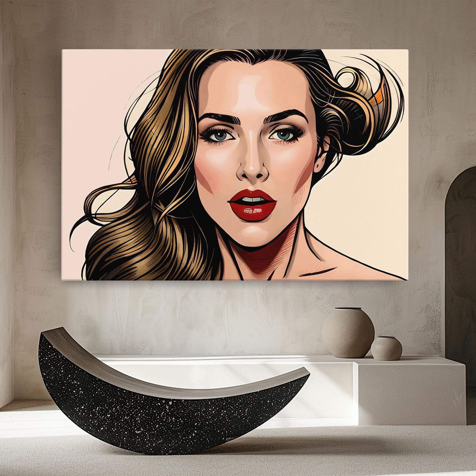 Leinwandbild Red Pop Lips mockup 8