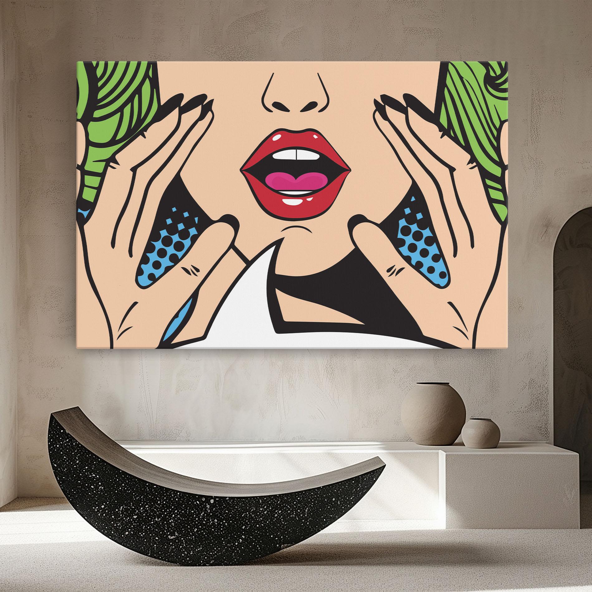 Leinwandbild Speaking Pop Art mockup 8