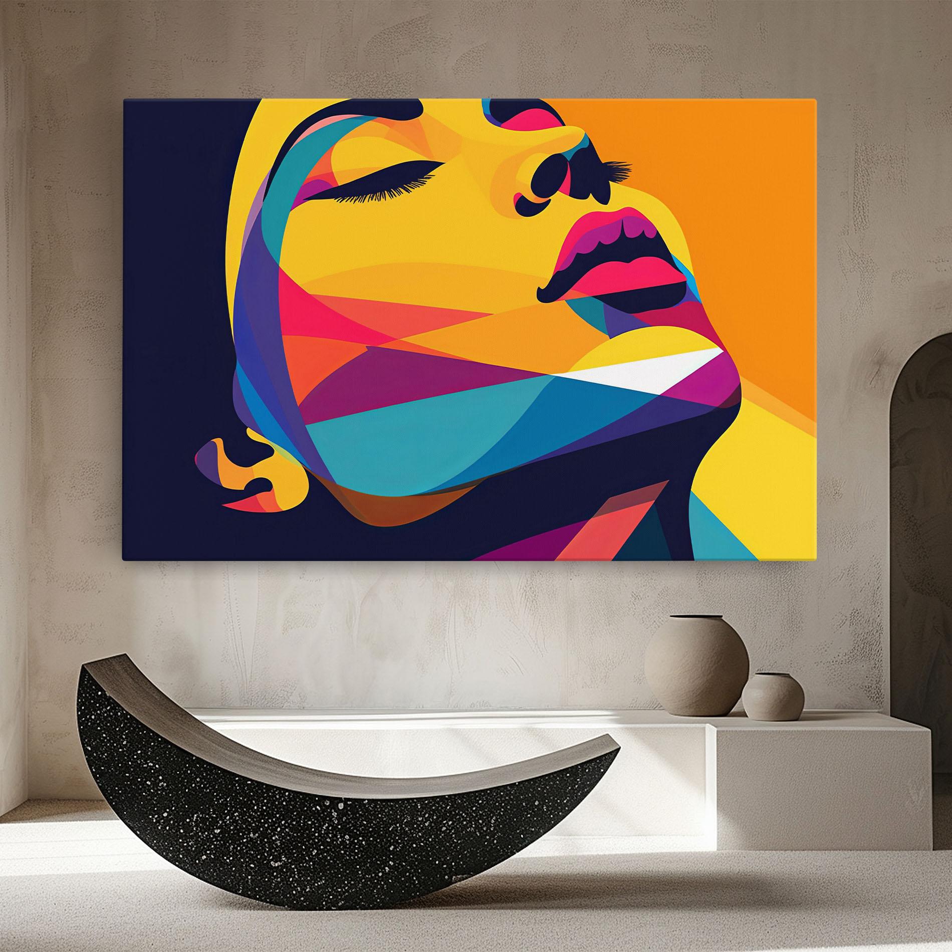 Leinwandbild Yellow Pop Face mockup 8