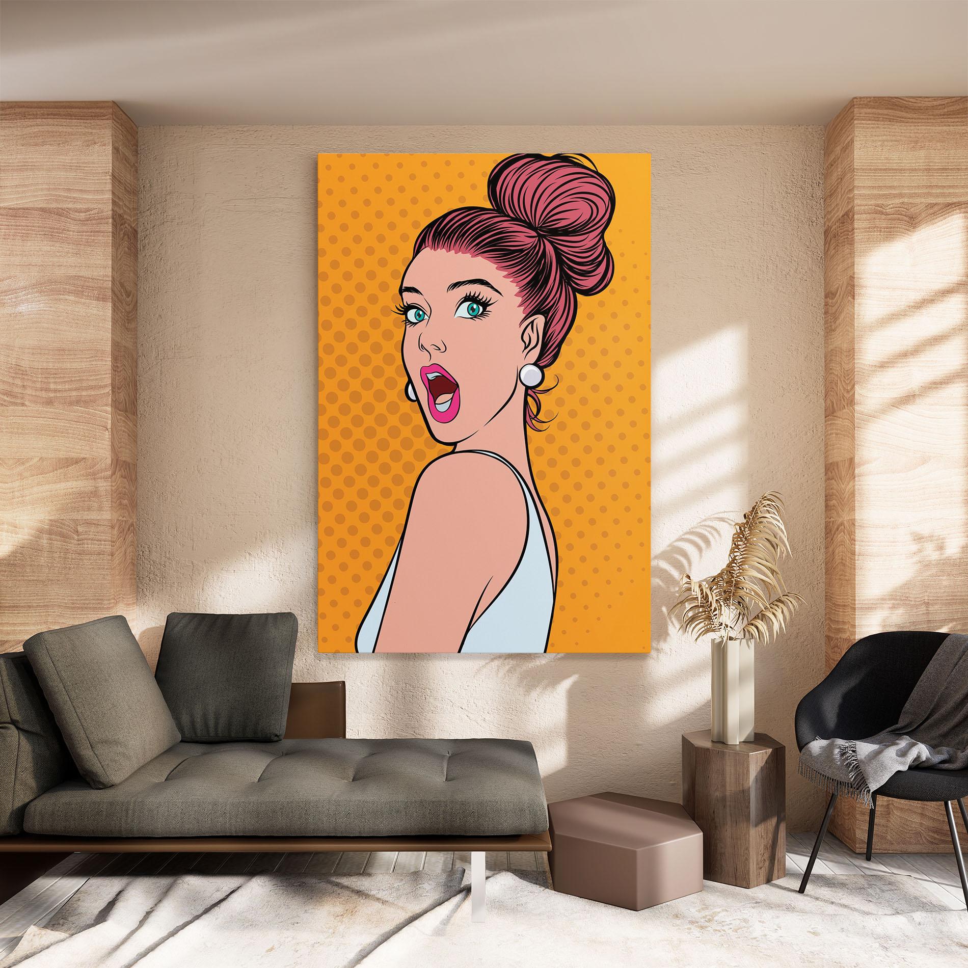 Leinwandbild Pop Comic Lady mockup 8