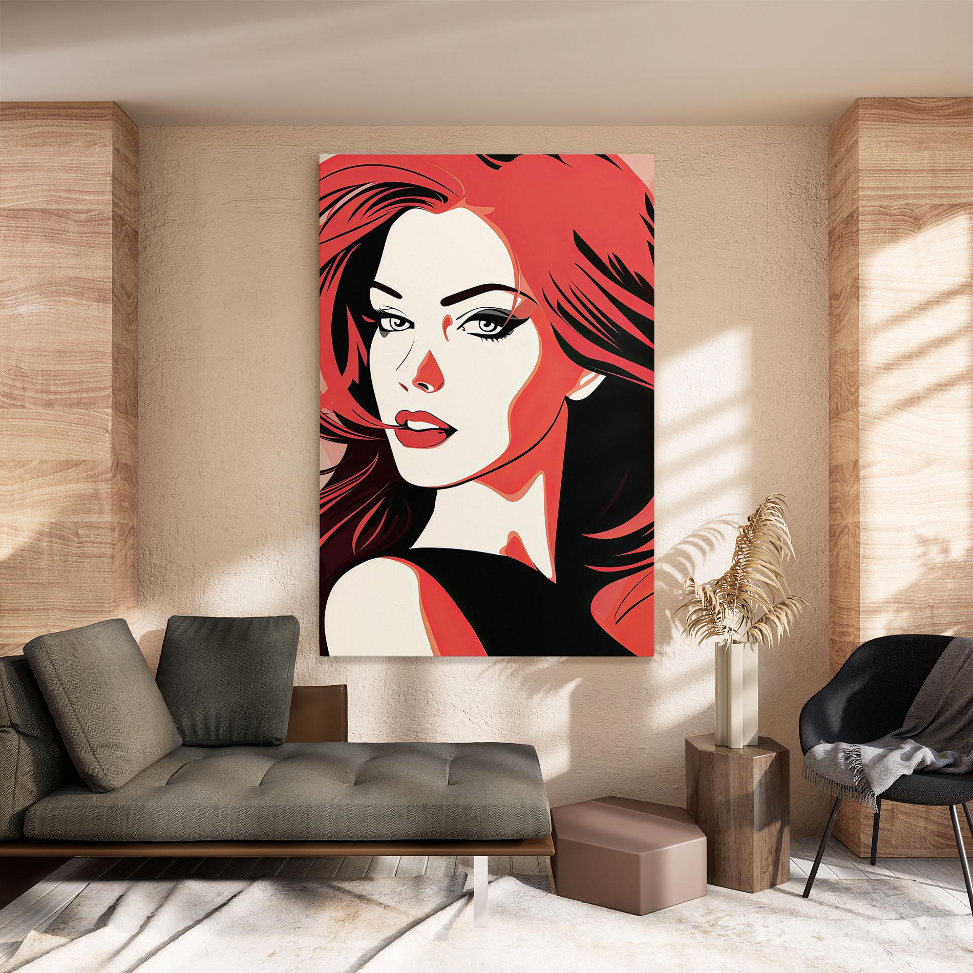 Leinwandbild Red Hair Pop Art mockup 8